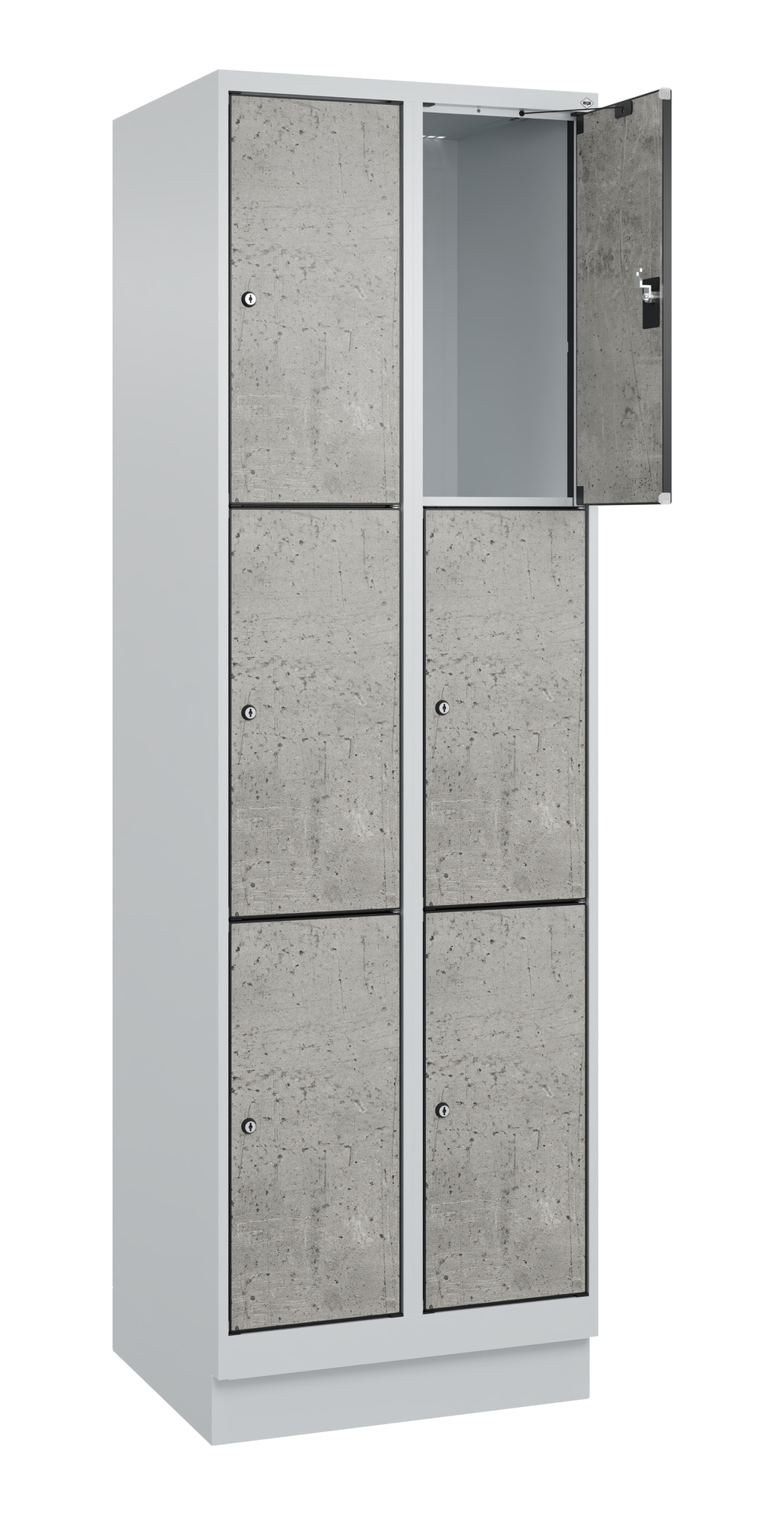 C+P Schlie�fachschrank Evolo PLUS, Sockel, 6 F�cher, 1950x600x500mm