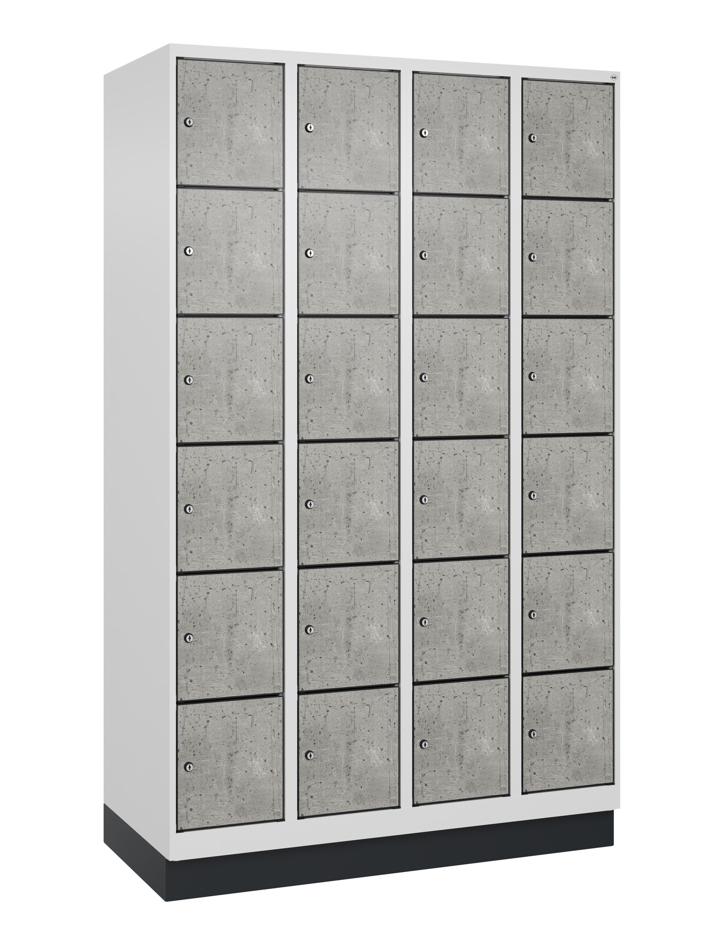 C+P Schlie�fachschrank Evolo PLUS, Sockel, 24 F�cher, 1950x1200x500mm