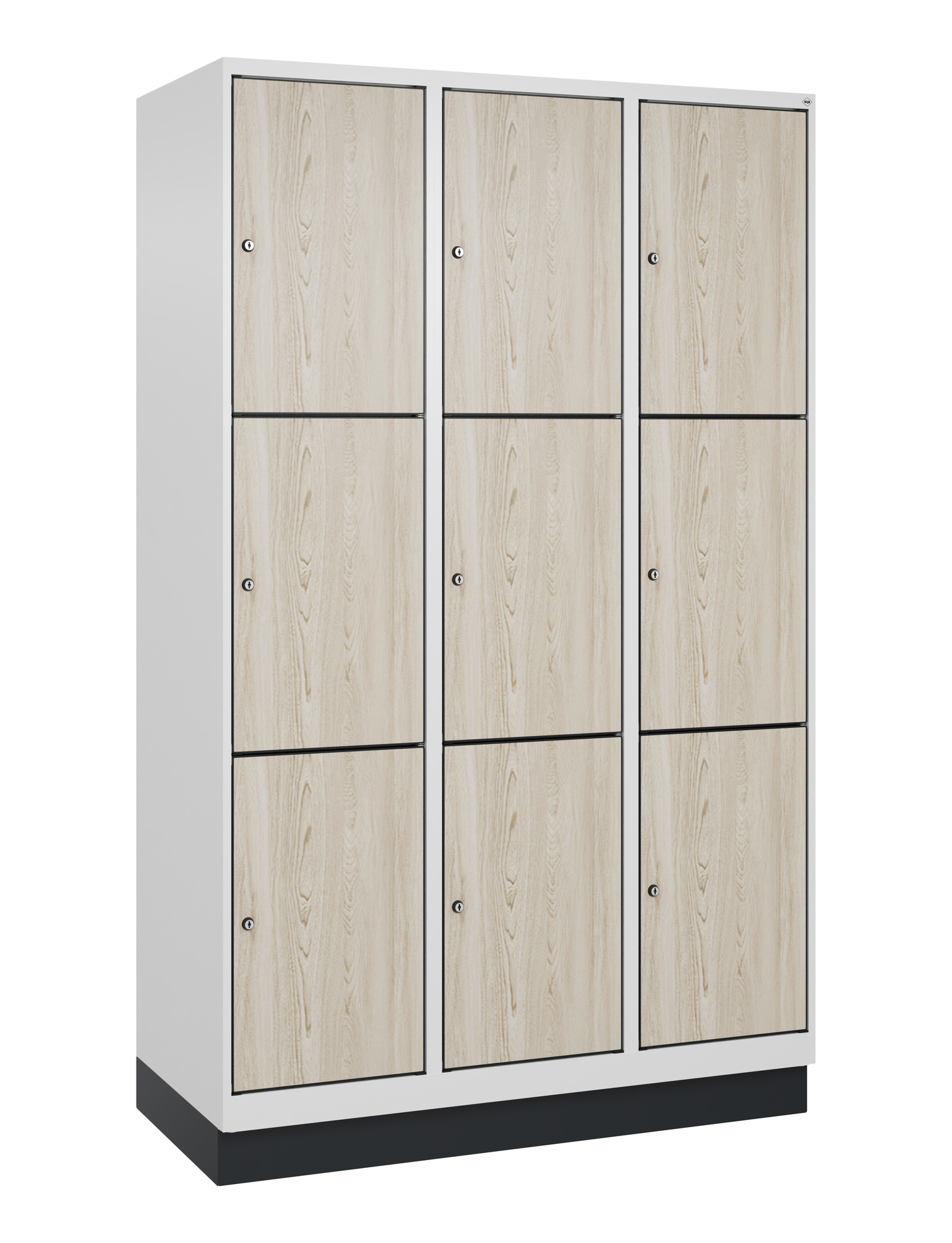C+P Schlie�fachschrank Evolo PLUS, Sockel, 9 F�cher, 1950x1200x500mm