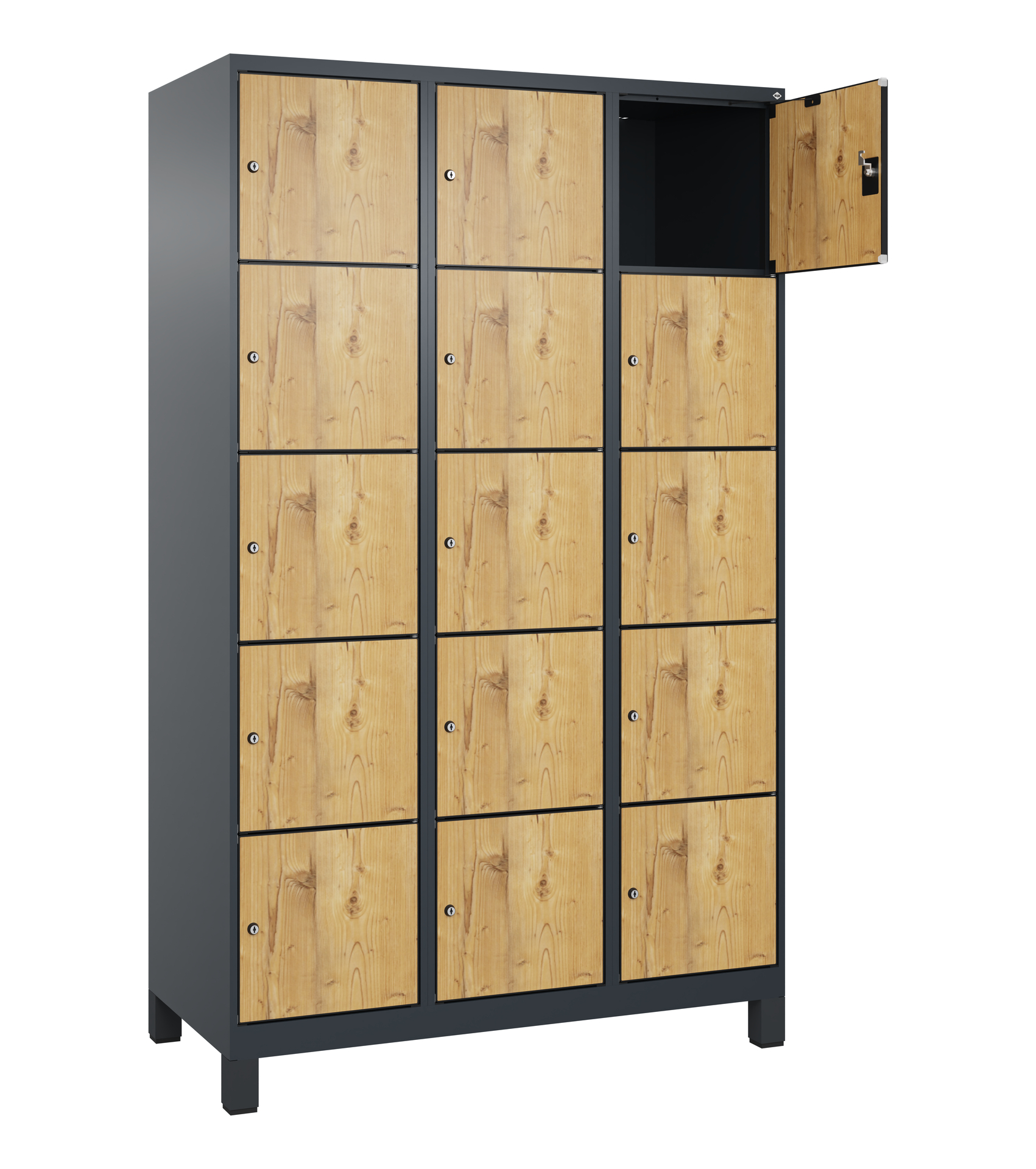 C+P Schlie�fachschrank Evolo PLUS, F��e, 15 F�cher, 1950x1200x500mm