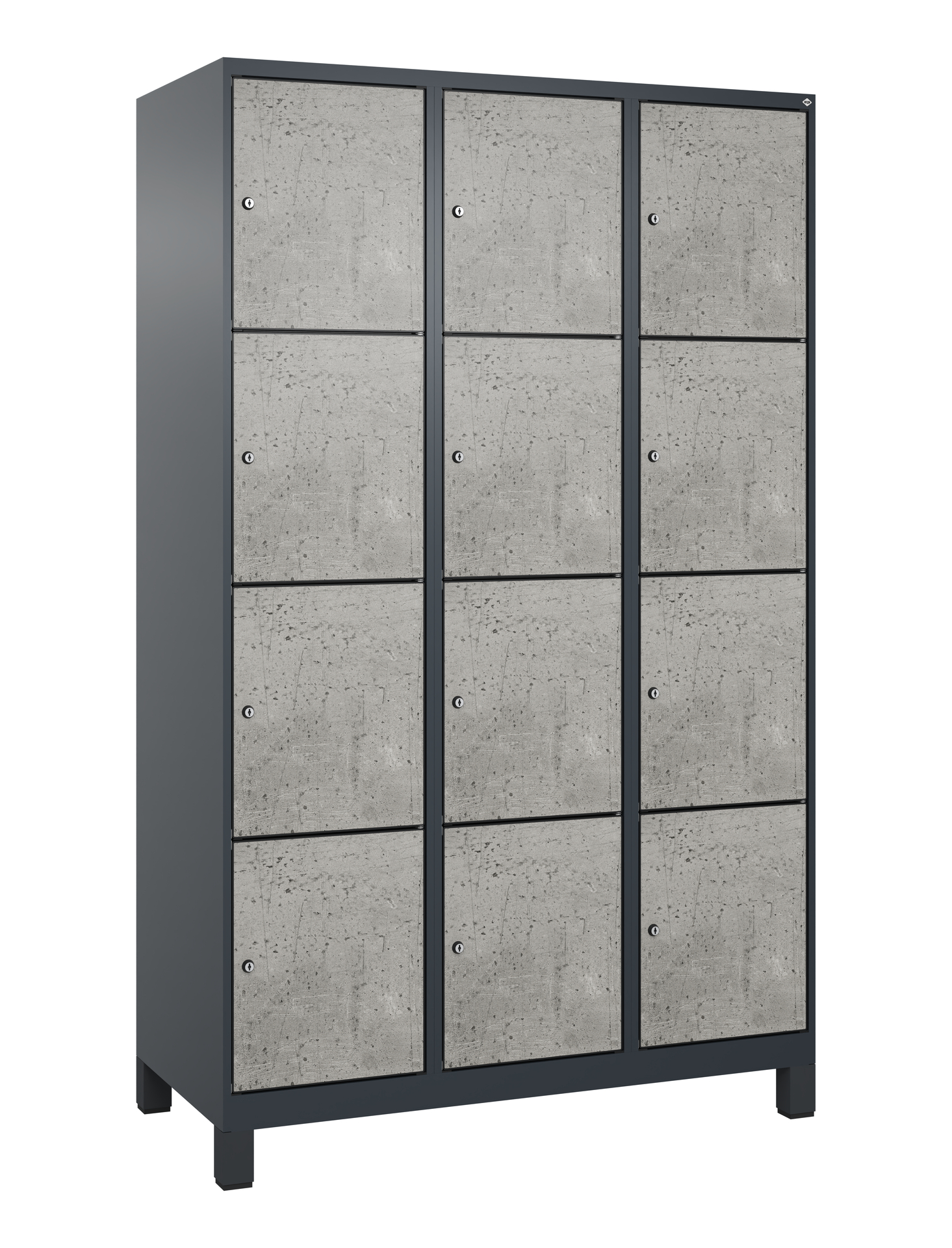 C+P Schlie�fachschrank Evolo PLUS, F��e, 12 F�cher, 1950x1200x500mm