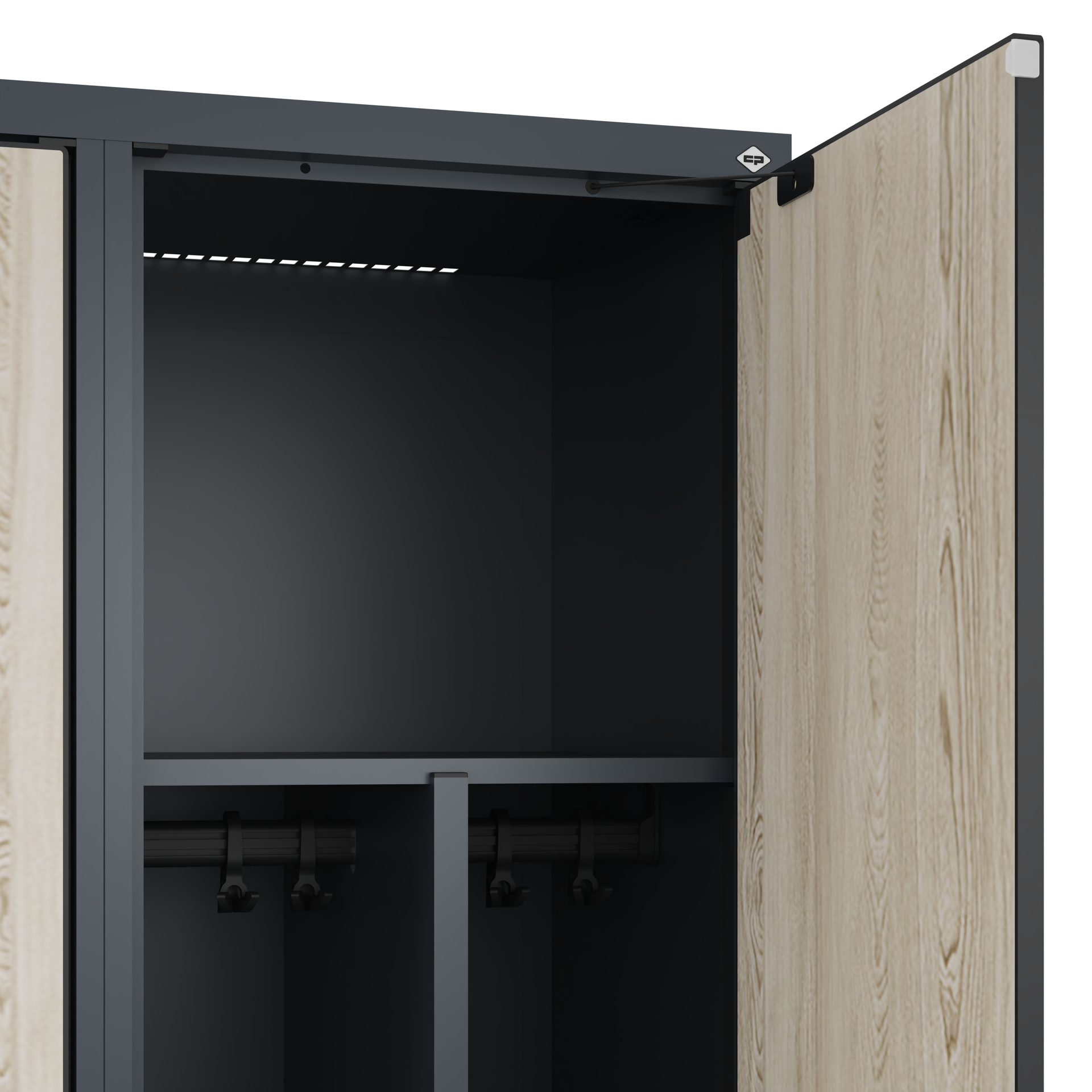 C+P Spind Evolo PLUS, Gestell, 1 Abteil, 2120x400x500mm