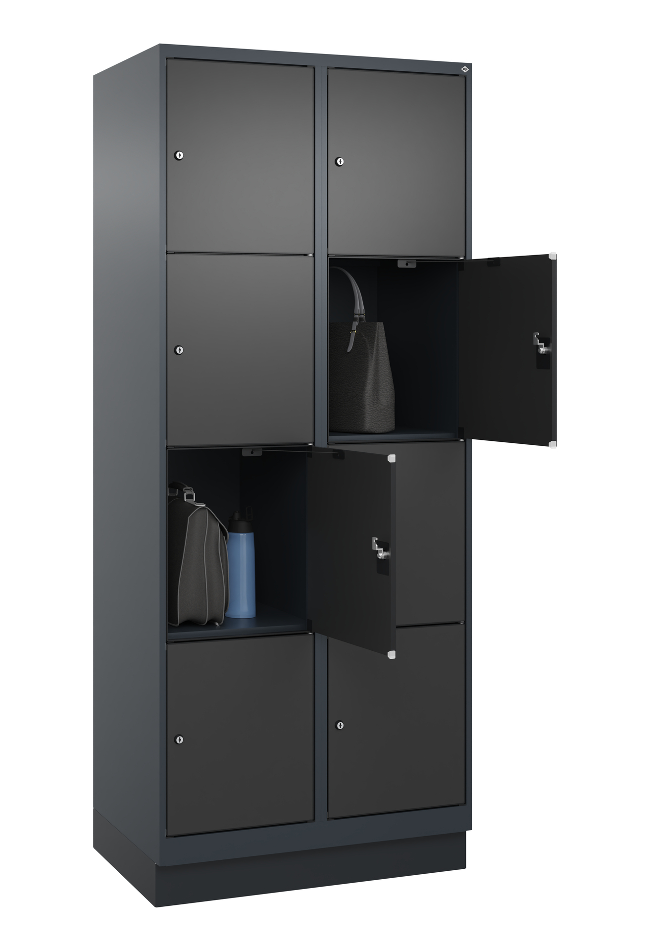 C+P Schlie�fachschrank Evolo PLUS, Sockel, 8 F�cher, 1950x800x500mm