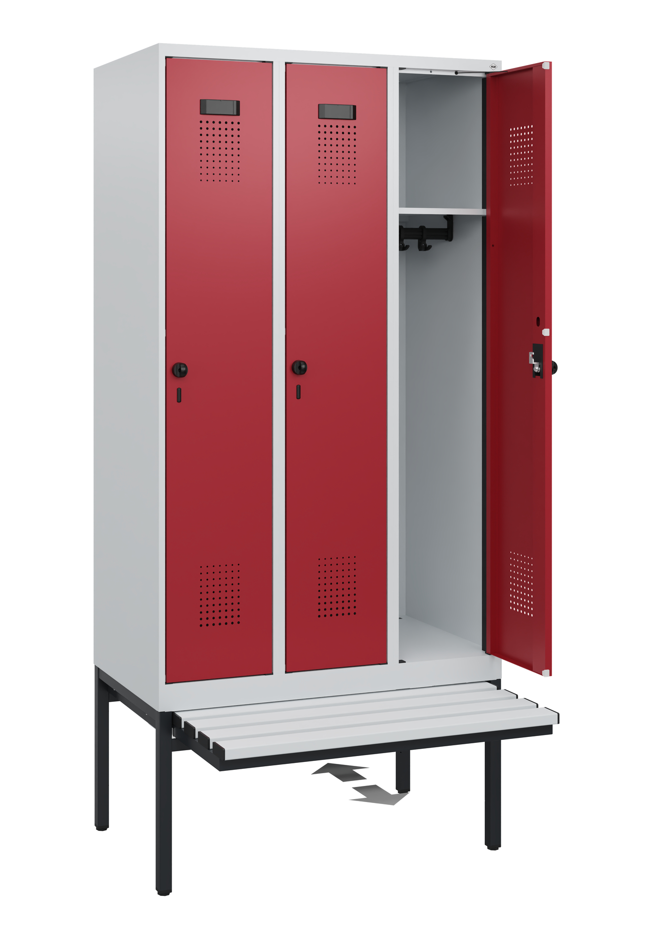 C+P Spind Evolo PLUS, Bank, 3 Abteile, 1950x900x815mm