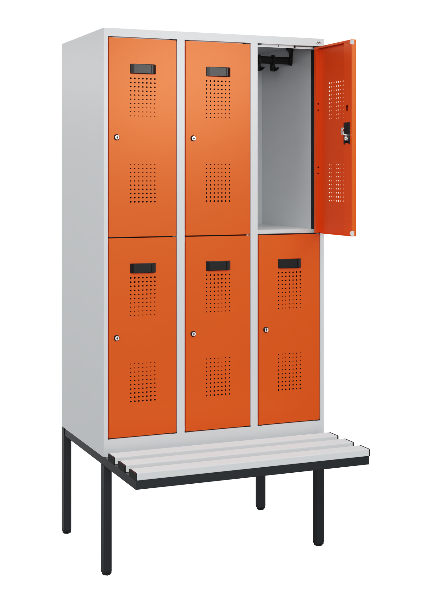 C+P Doppelstock-Spind Evolo PLUS, Bank, 6 Fächer, 