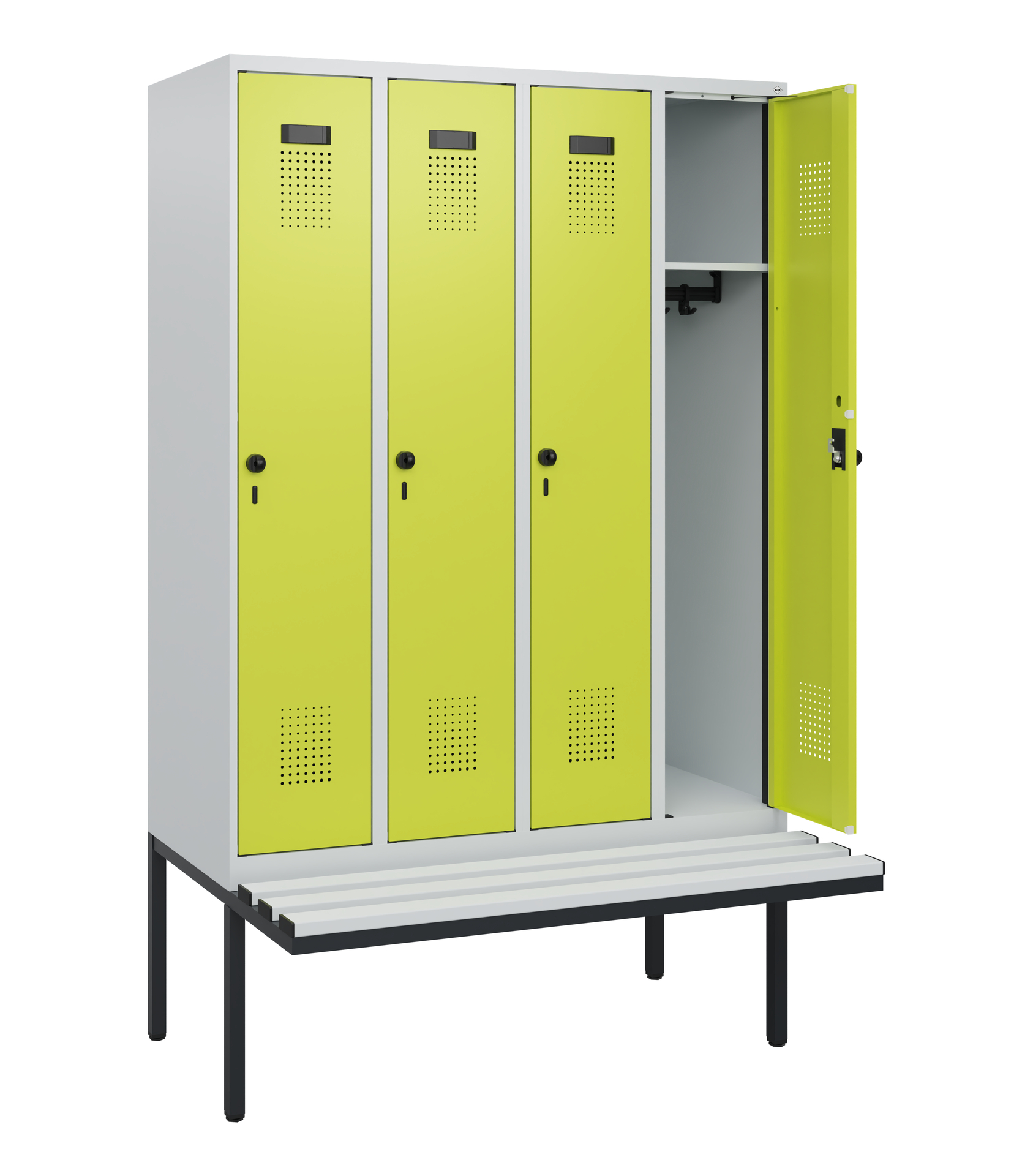 C+P Spind Evolo PLUS, Bank, 4 Abteile, 1950x1200x8