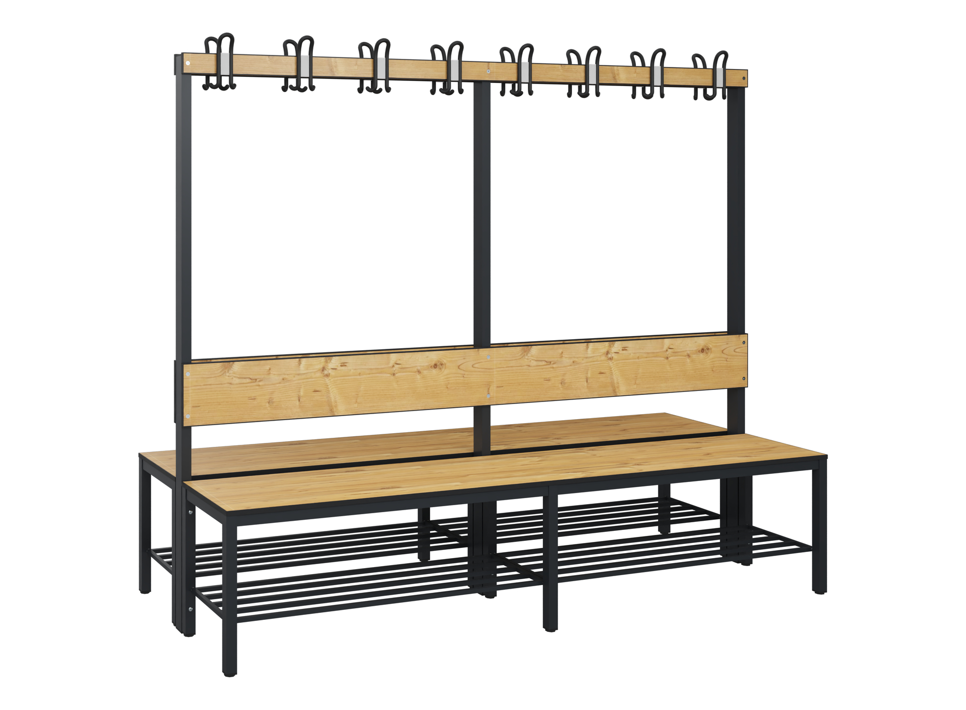 C+P Garderobenbank Solid HPL, 1716x2000x770mm, 7021/VK039