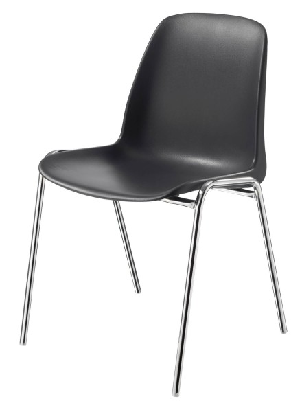 C+P Stackable chairs made of plastic/chrome, series Basis