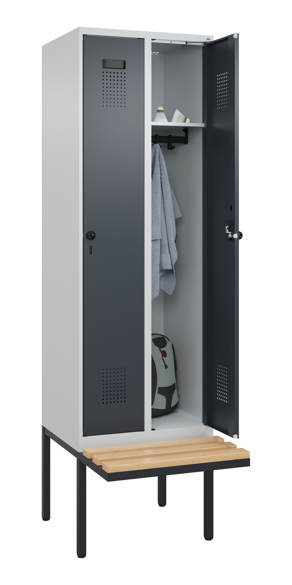 C+P Spind Evolo PLUS, Bank, 2 Abteil, 2120x600x815
