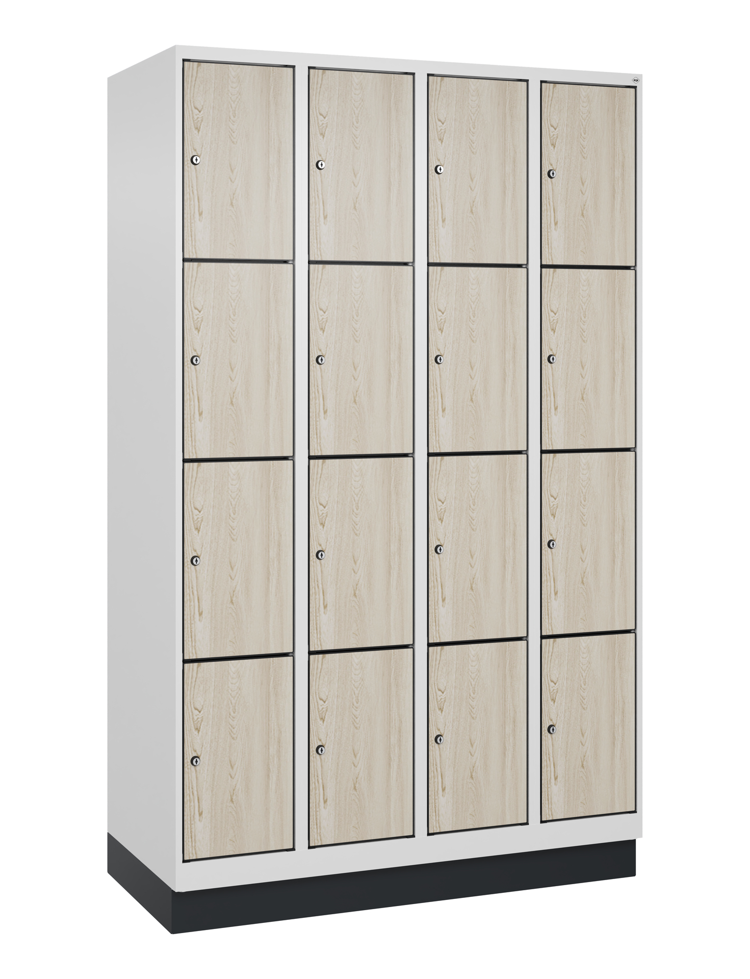 C+P Schlie�fachschrank Evolo PLUS, Sockel, 16 F�cher, 1950x1200x500mm