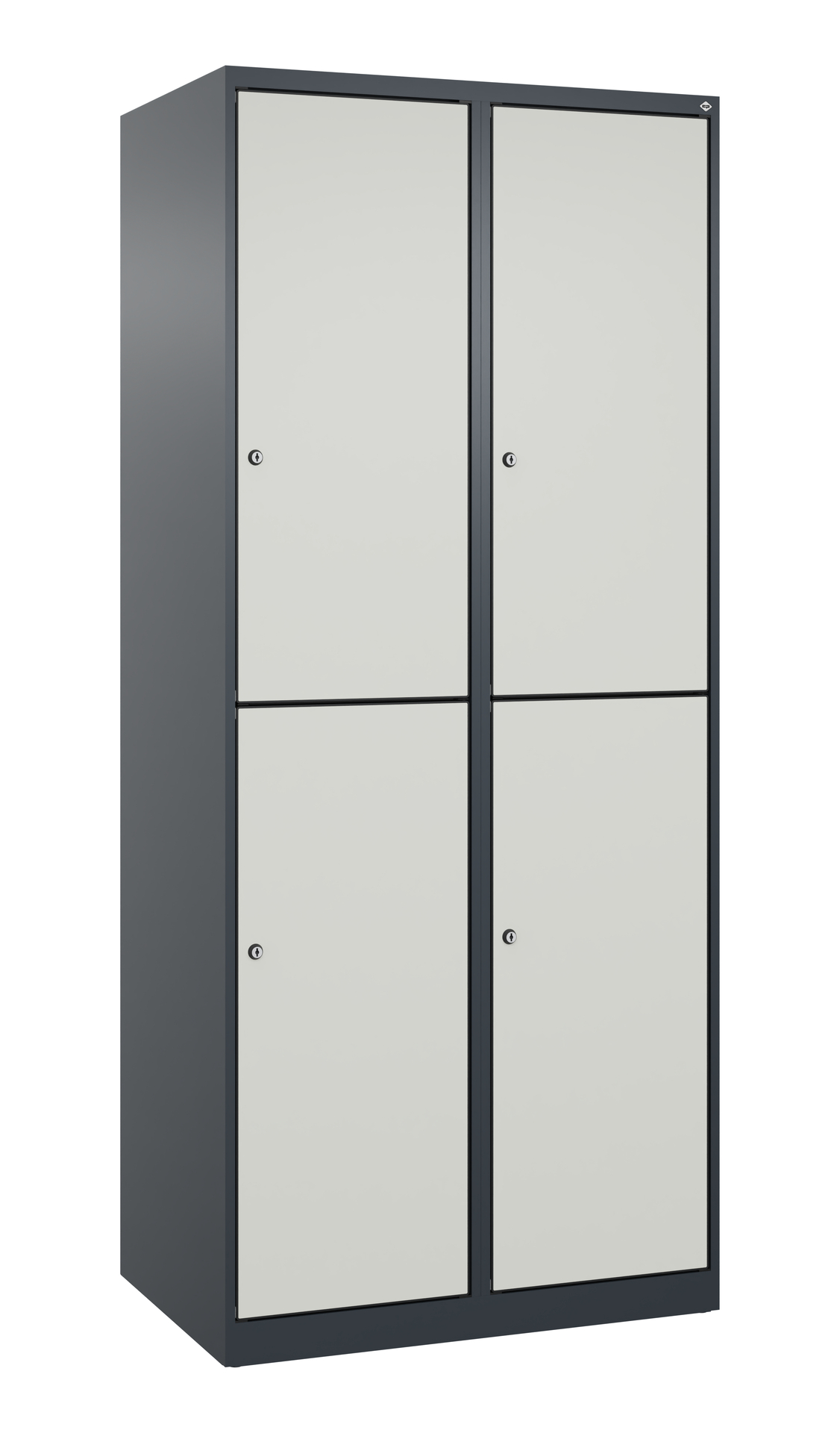 C+P Doppelst�ckiger Spind Evolo PLUS, 4 F�cher, 1850x800x500mm