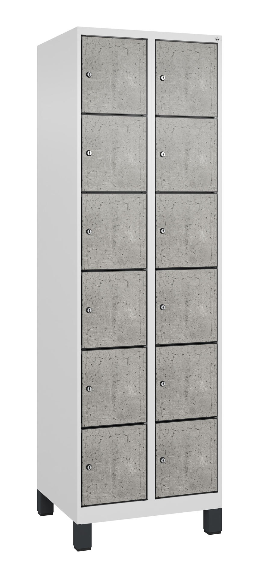 C+P Schlie�fachschrank Evolo PLUS, F��e, 12 F�cher, 1950x600x500mm