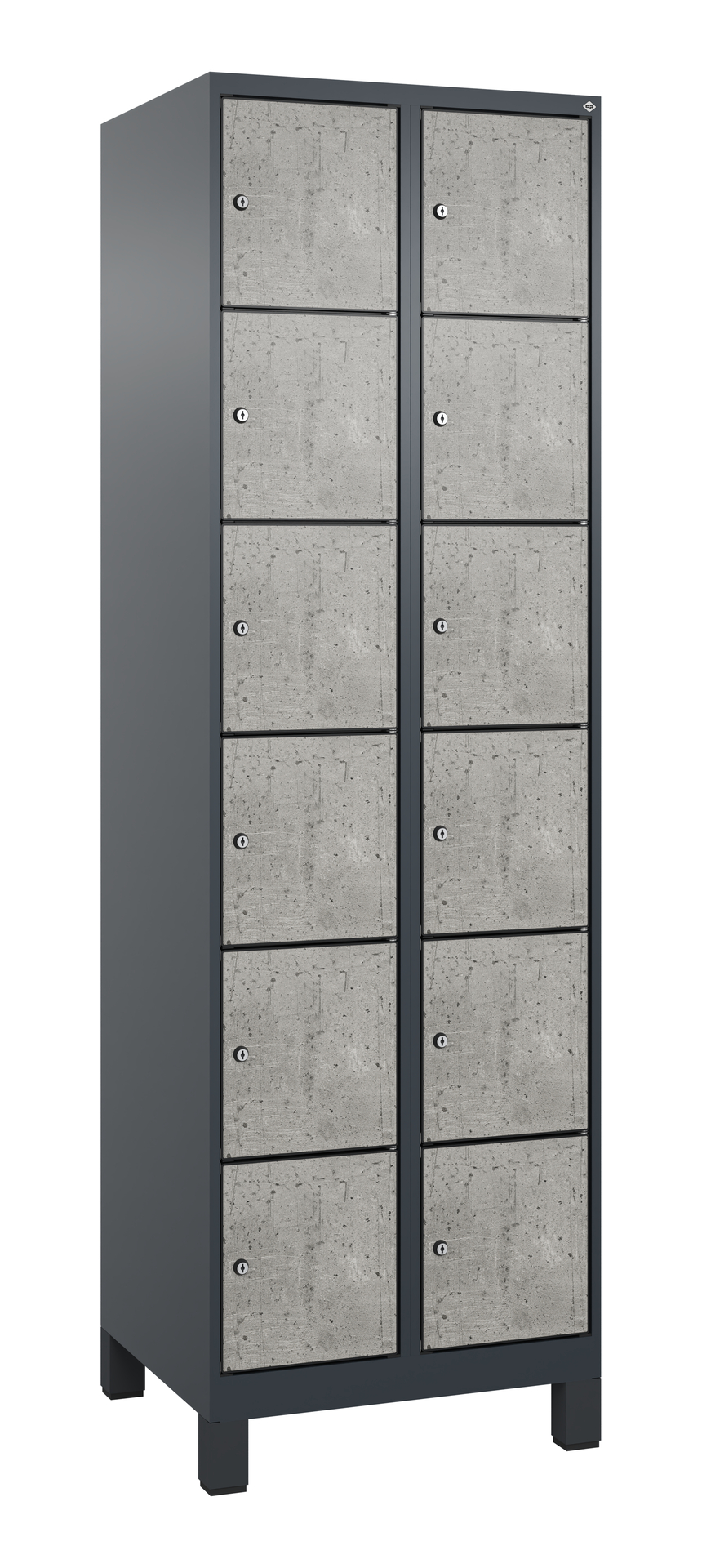C+P Schlie�fachschrank Evolo PLUS, F��e, 12 F�cher, 1950x600x500mm