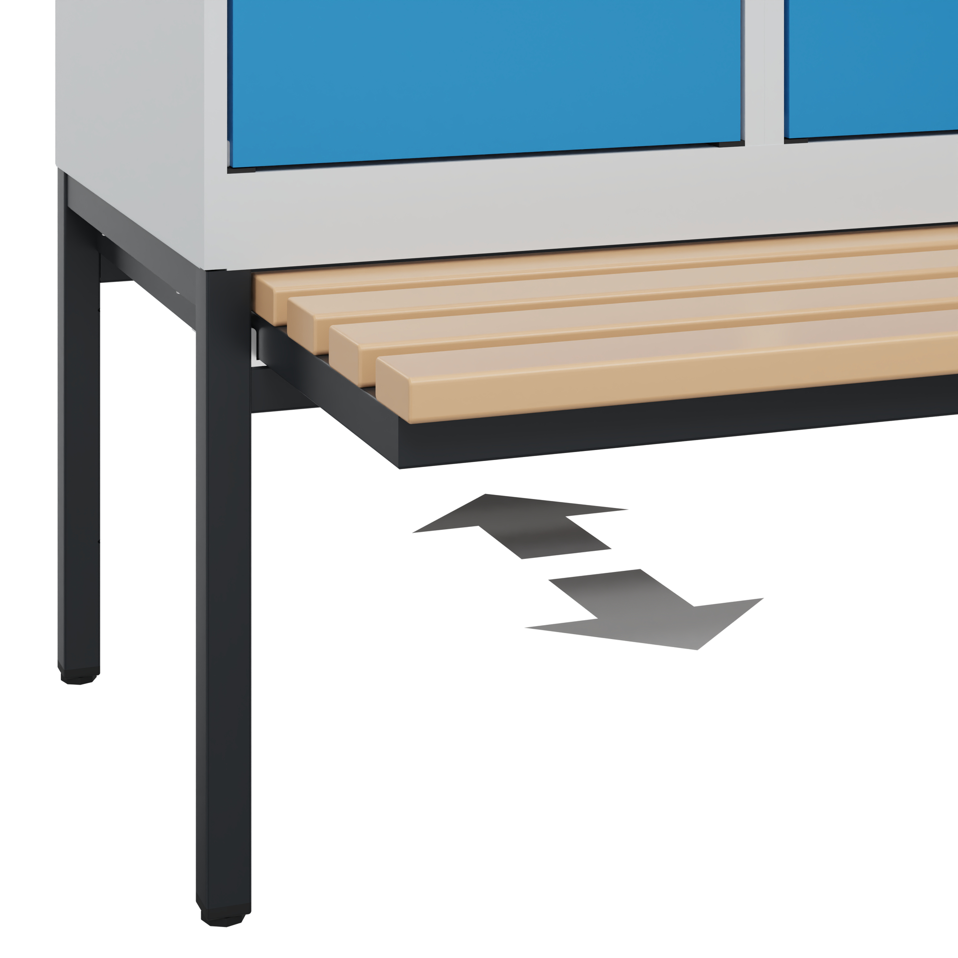 C+P Spind Evolo PLUS, Bank, 2 Abteile, 2120x800x815mm