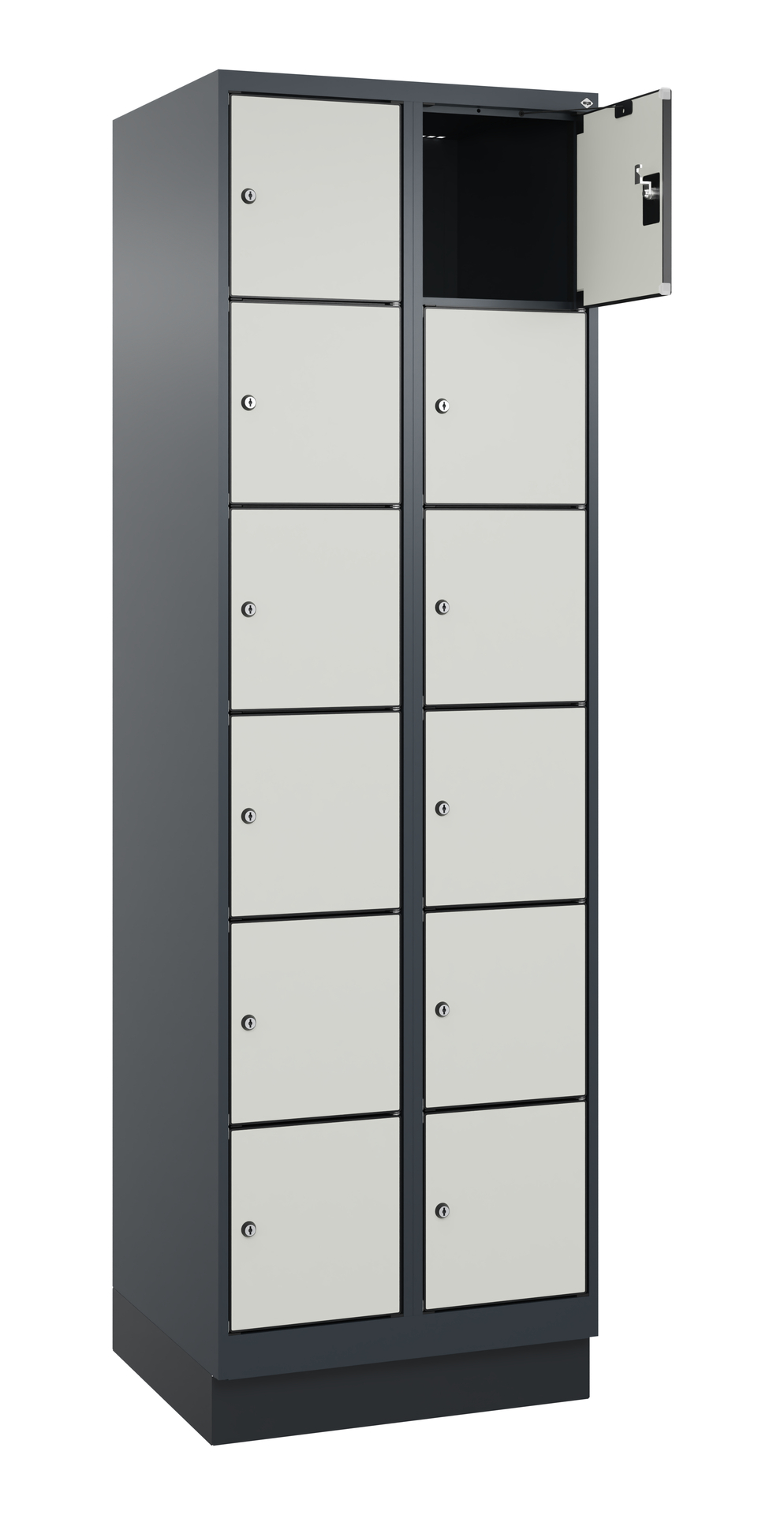 C+P Schlie�fachschrank Evolo PLUS, Sockel, 12 F�cher, 1950x600x500mm
