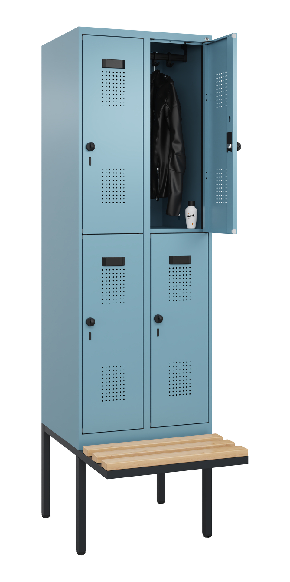 C+P Doppelstock-Spind Evolo PLUS, Bank, 4 Fächer, 