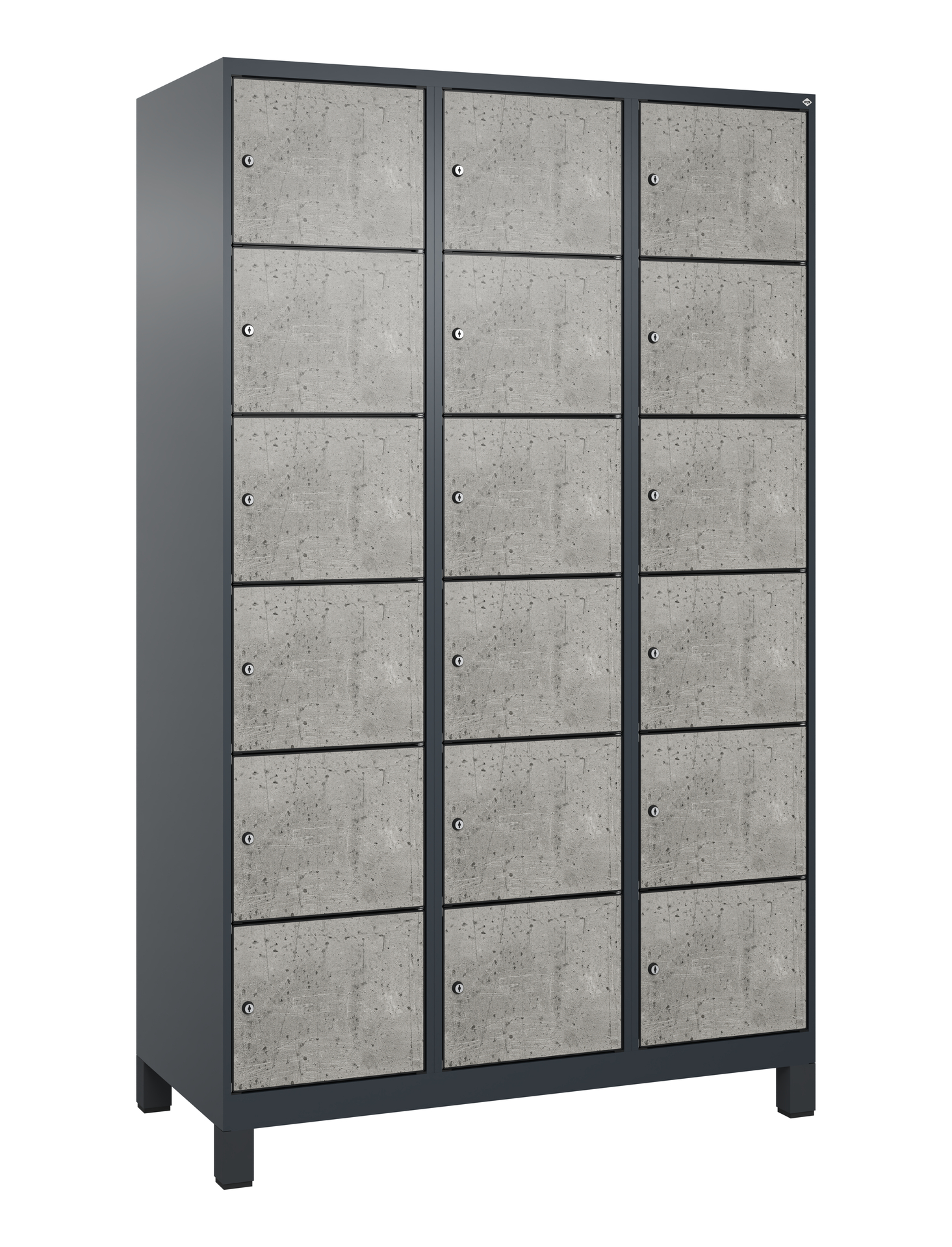 C+P Schlie�fachschrank Evolo PLUS, F��e, 18 F�cher, 1950x1200x500mm