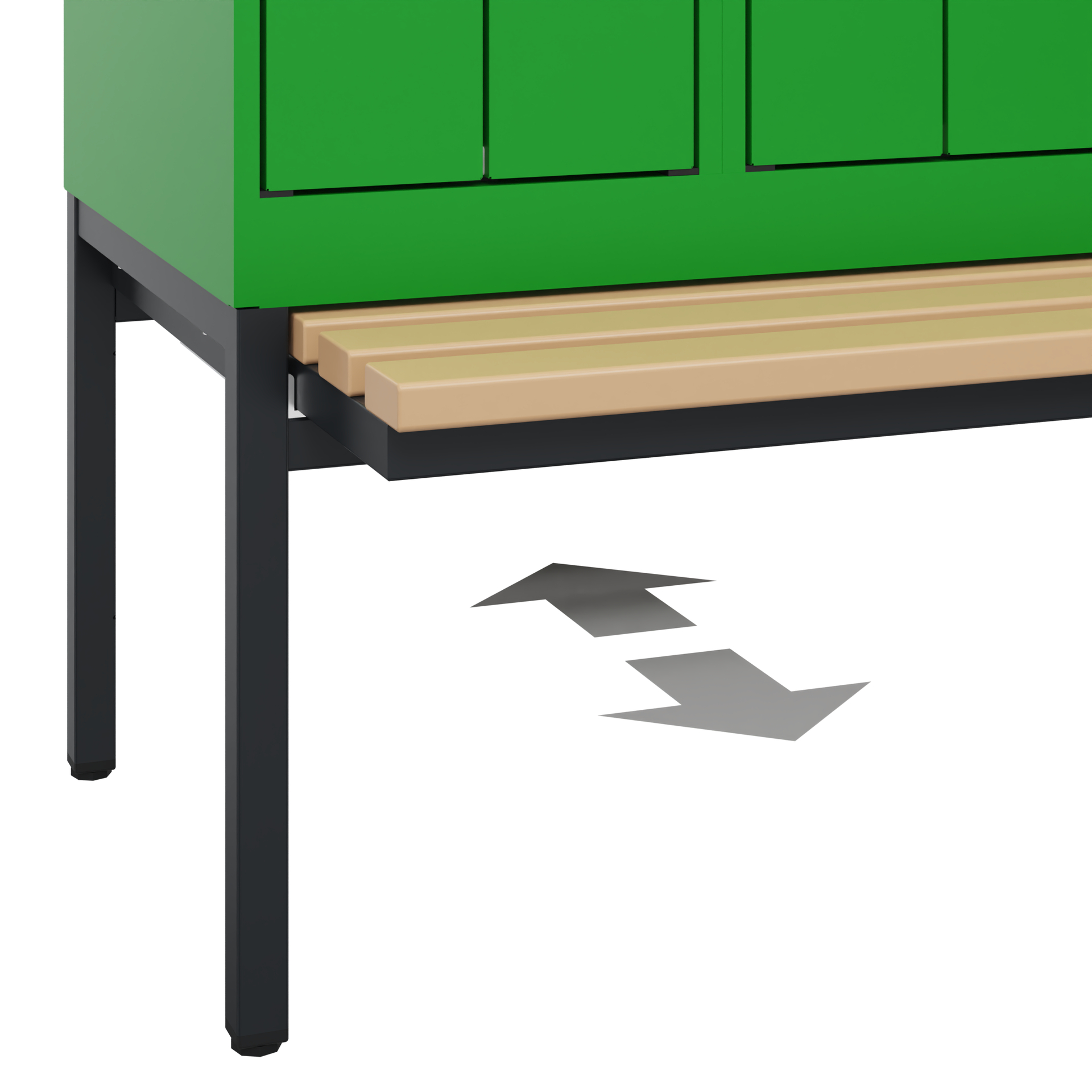 C+P Z-Spind Evolo PLUS, Bank, 2 Fächer, 2120x300x815mm