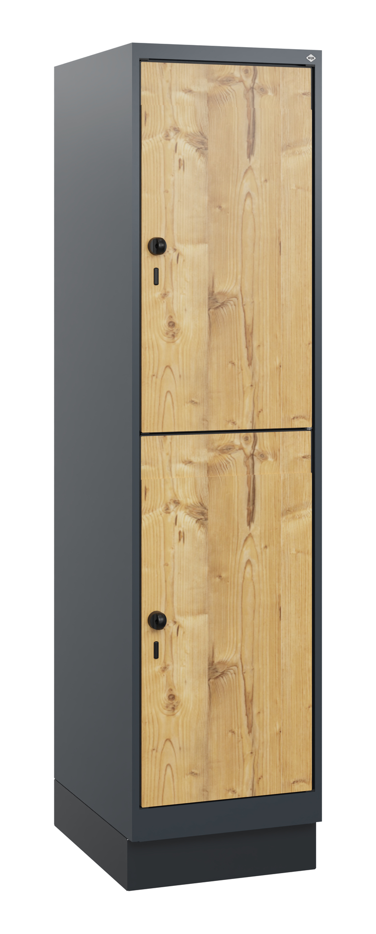 C+P Doppelst�ckiger Schulspind Evolo PLUS, Sockel, 2 F�cher, 1630x400x500mm