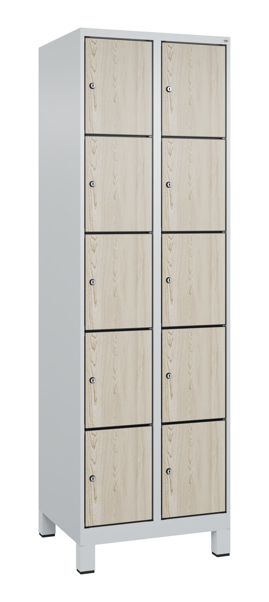 C+P Schlie�fachschrank Evolo PLUS, F��e, 10 F�cher, 1950x600x500mm
