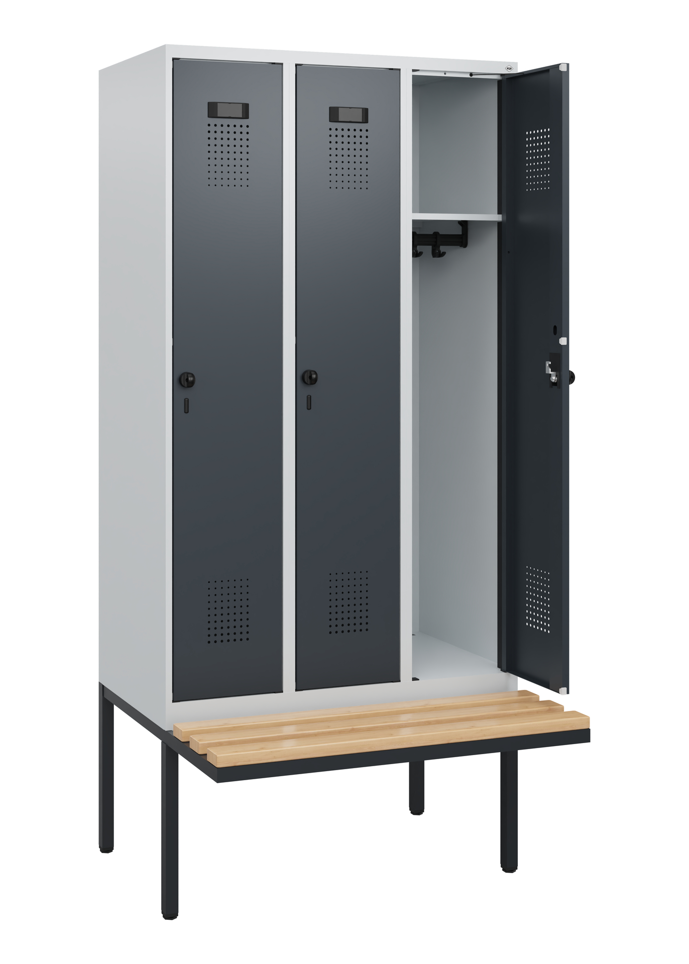C+P Spind Evolo PLUS, Bank, 3 Abteile, 1950x900x81