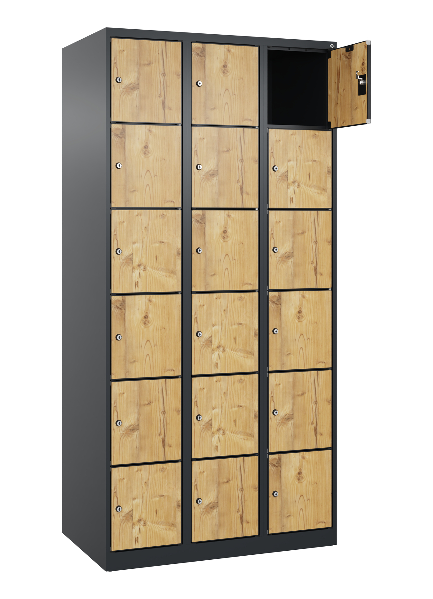 C+P Schlie�fachschrank Evolo PLUS, 18 F�cher, 1850x900x500mm