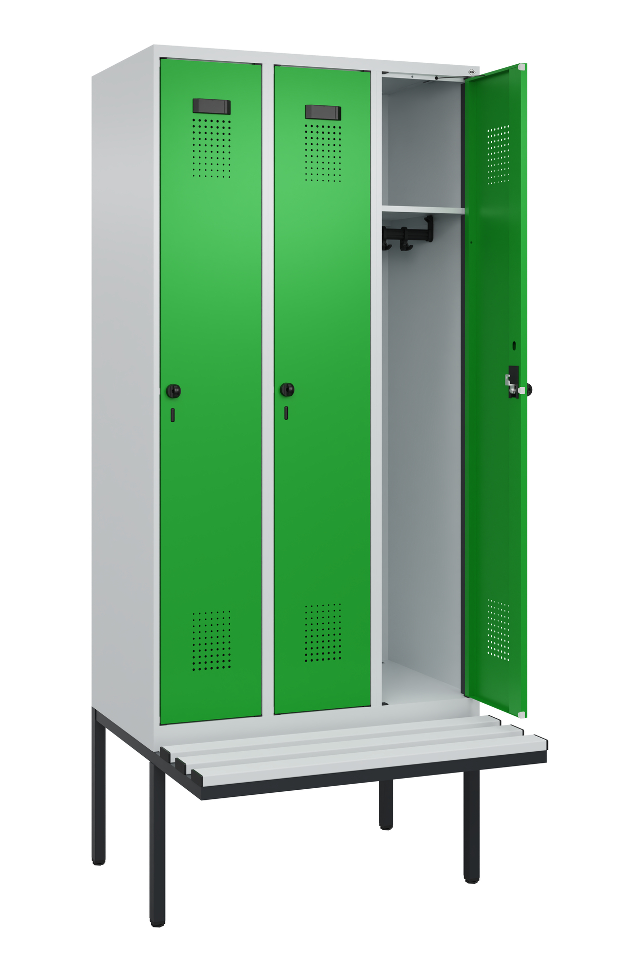 C+P Spind Evolo PLUS, Bank, 3 Abteile, 2120x900x81