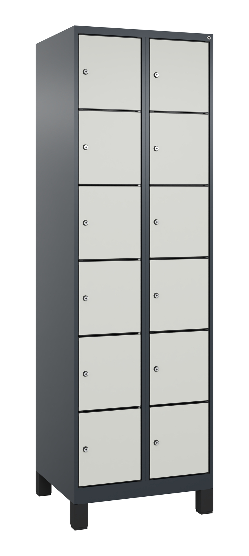 C+P Schlie�fachschrank Evolo PLUS, F��e, 12 F�cher, 1950x600x500mm