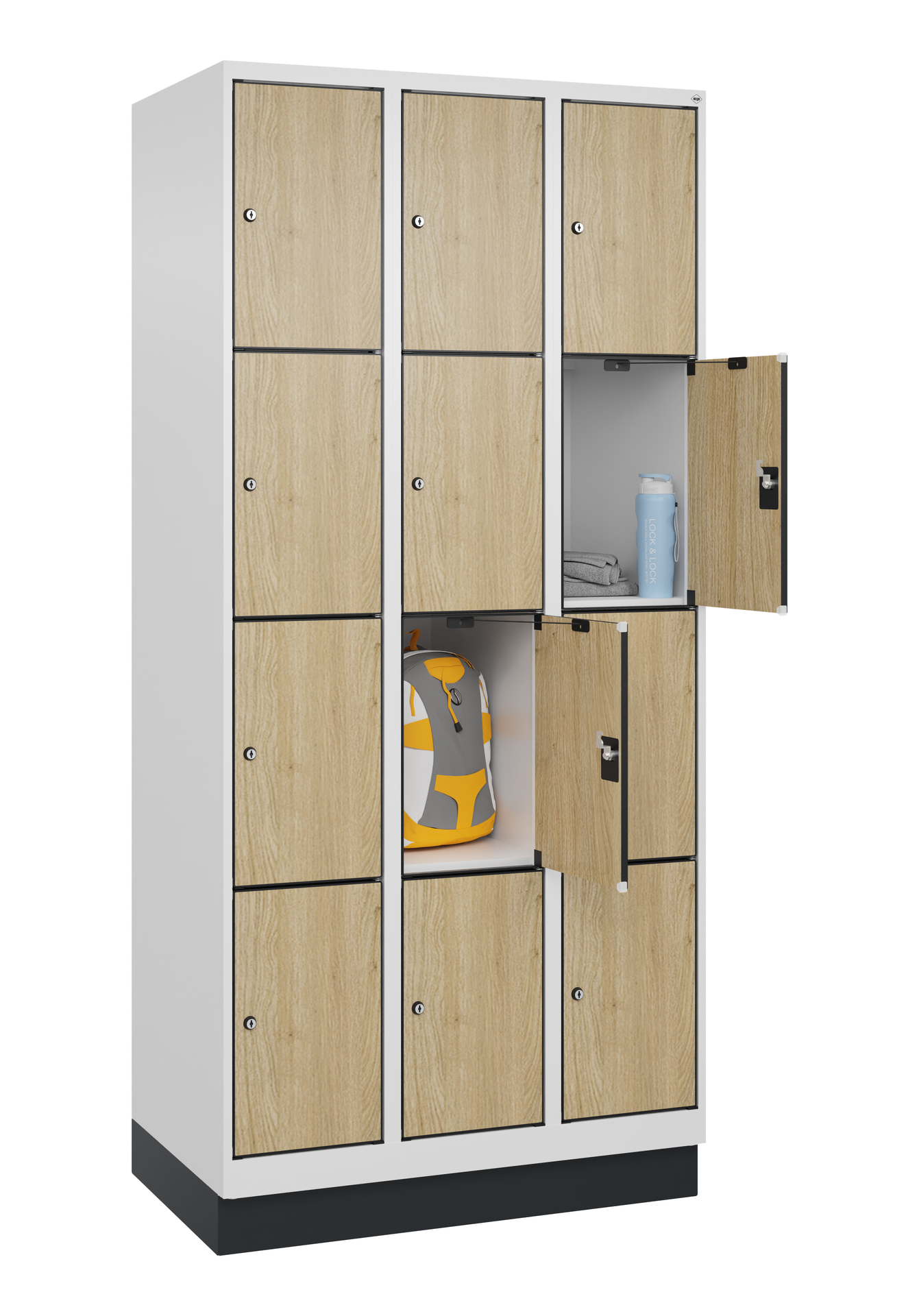 C+P Schlie�fachschrank Evolo PLUS, Sockel, 12 F�cher, 1950x900x500mm