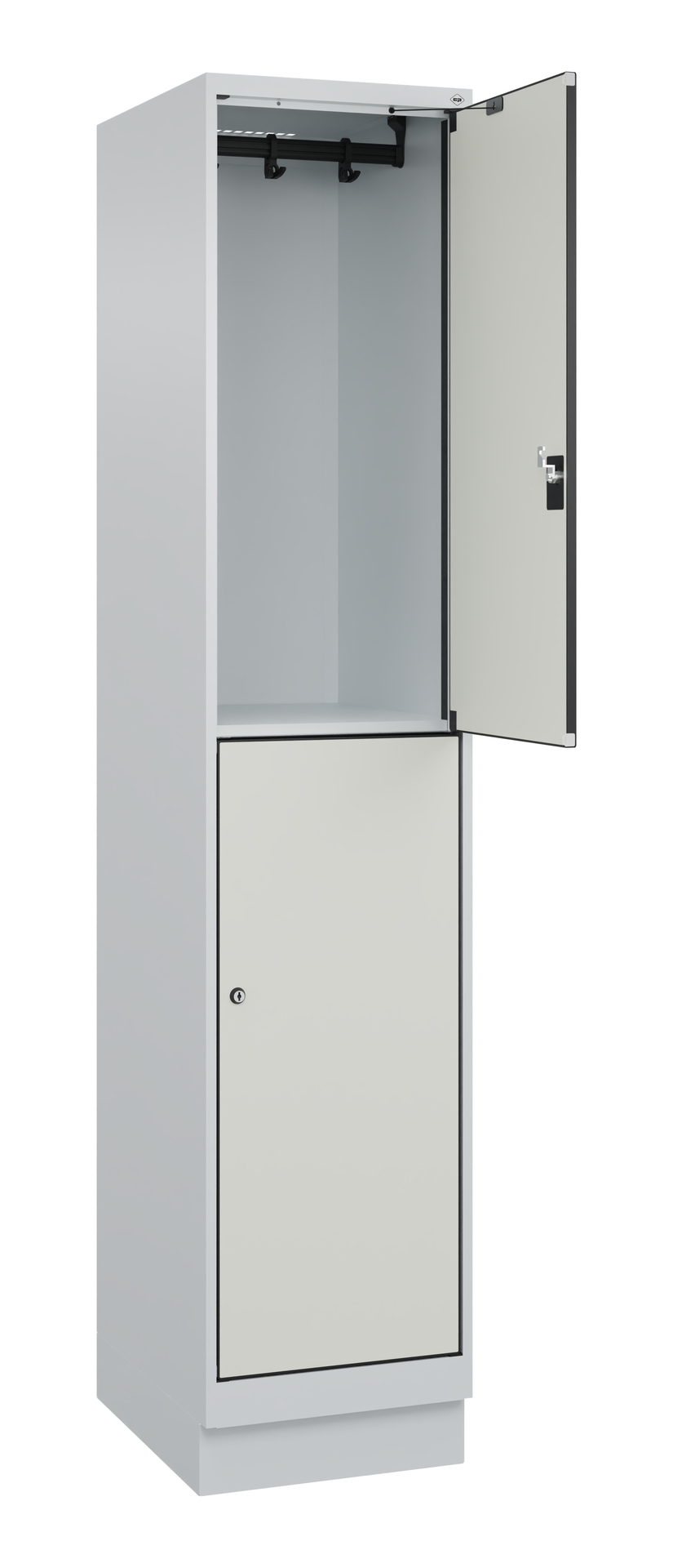 C+P Doppelst�ckiger Spind Evolo PLUS, 2 F�cher, 1950x400x815mm