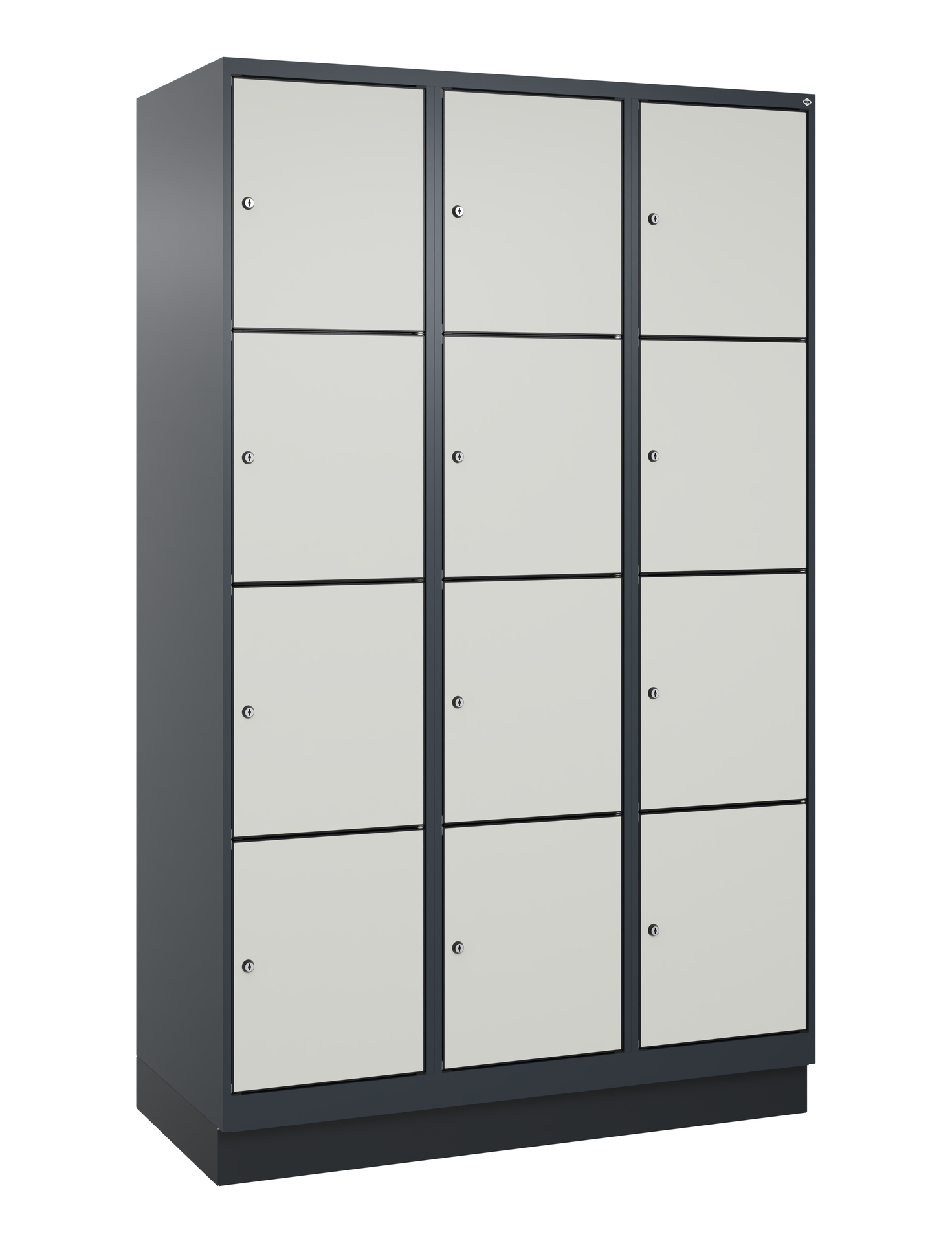 C+P Schlie�fachschrank Evolo PLUS, Sockel, 12 F�cher, 1950x1200x500mm