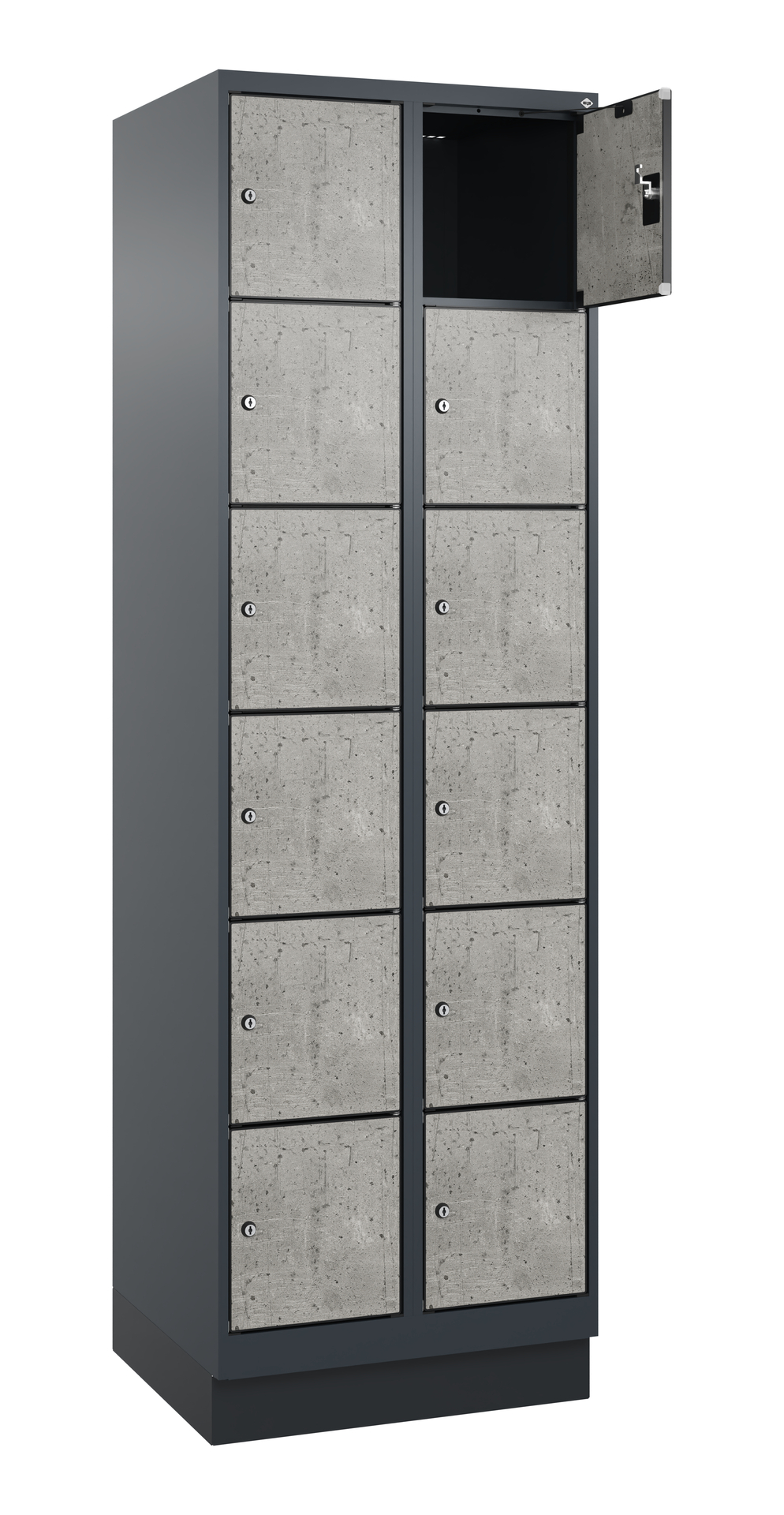 C+P Schlie�fachschrank Evolo PLUS, Sockel, 12 F�cher, 1950x600x500mm