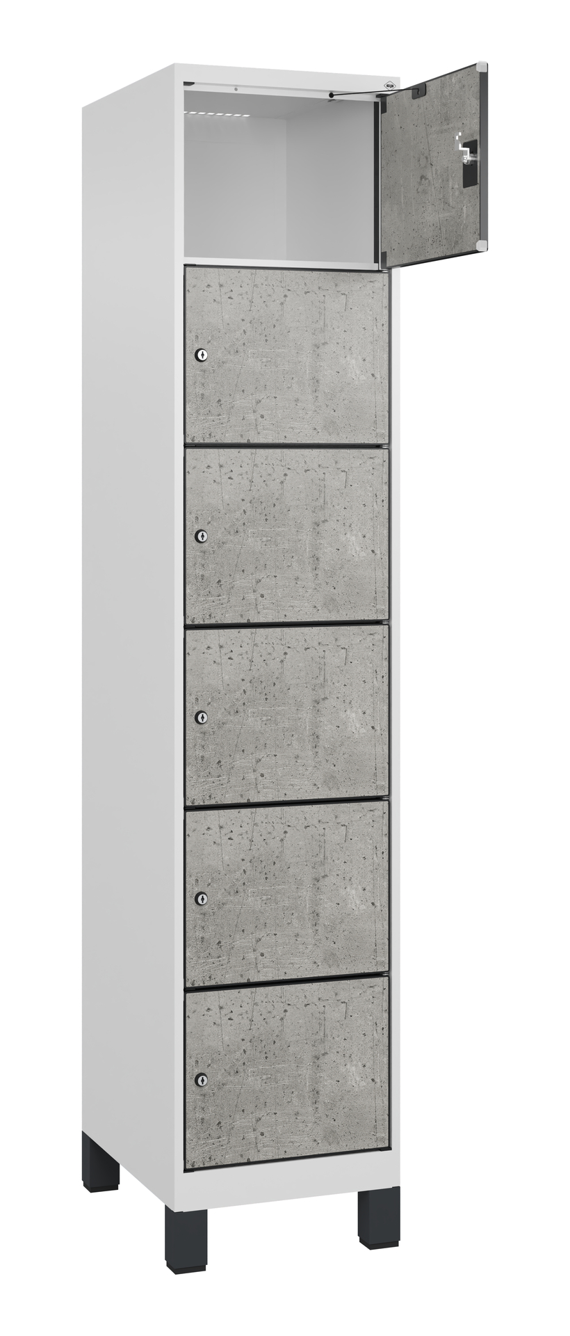 C+P Schlie�fachschrank Evolo PLUS, F��e, 6 F�cher, 1950x400x500mm