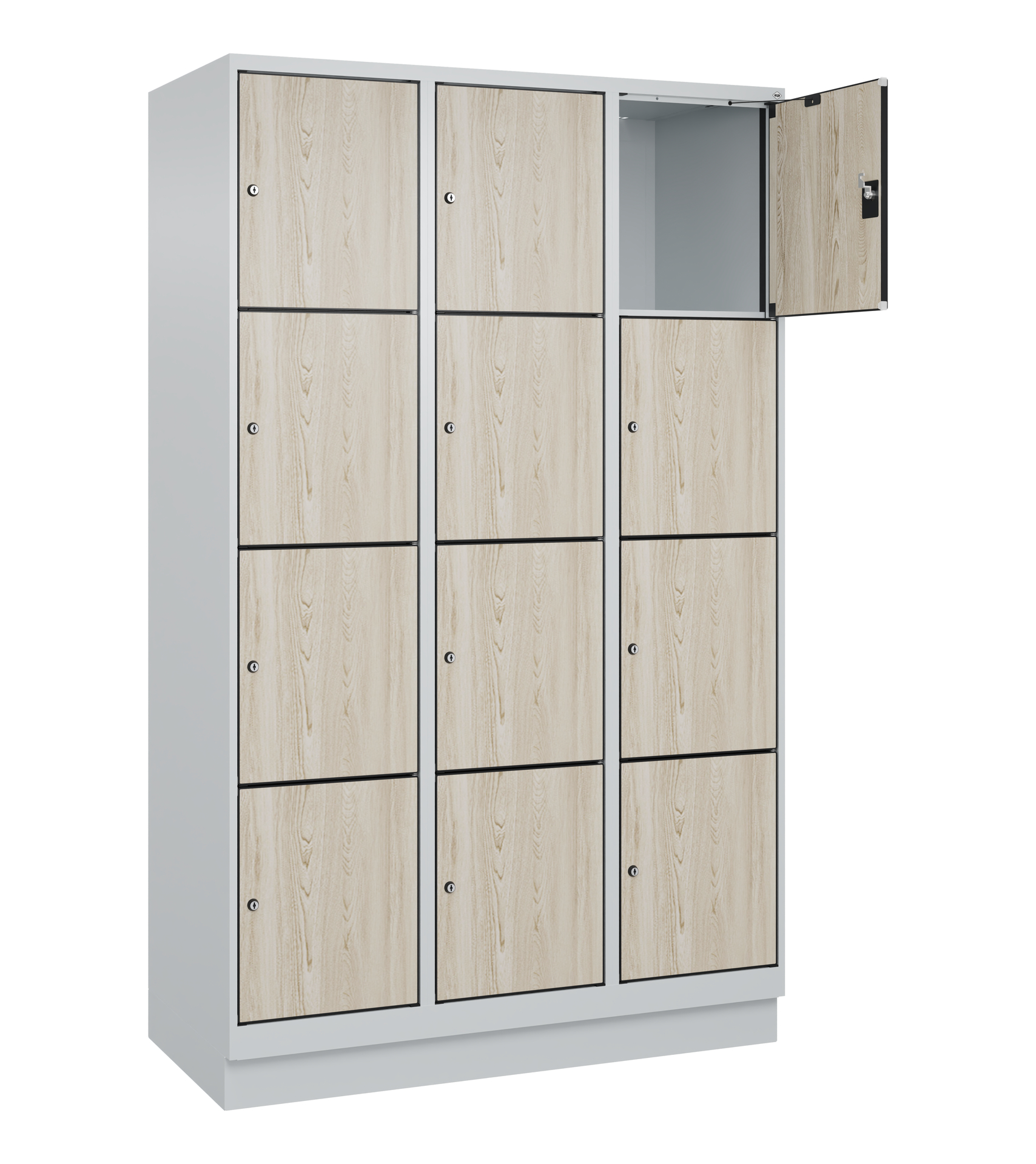 C+P Schlie�fachschrank Evolo PLUS, Sockel, 12 F�cher, 1950x1200x500mm