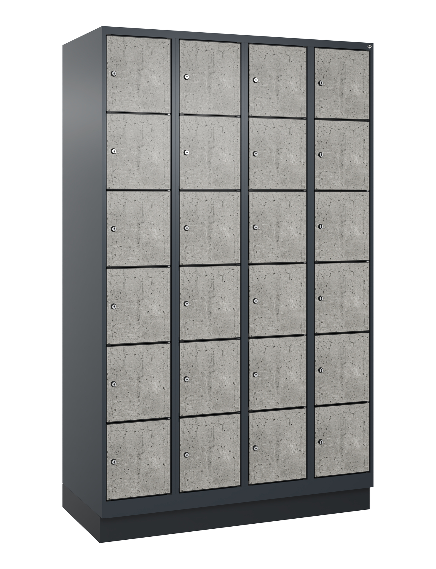 C+P Schlie�fachschrank Evolo PLUS, Sockel, 24 F�cher, 1950x1200x500mm