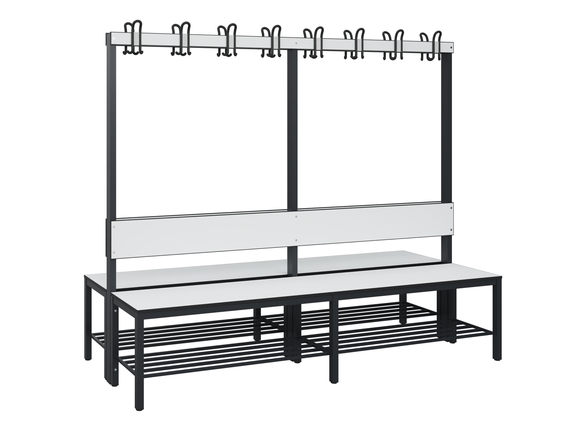 C+P Garderobenbank Solid HPL, 1716x2000x770mm, 7021/VK001