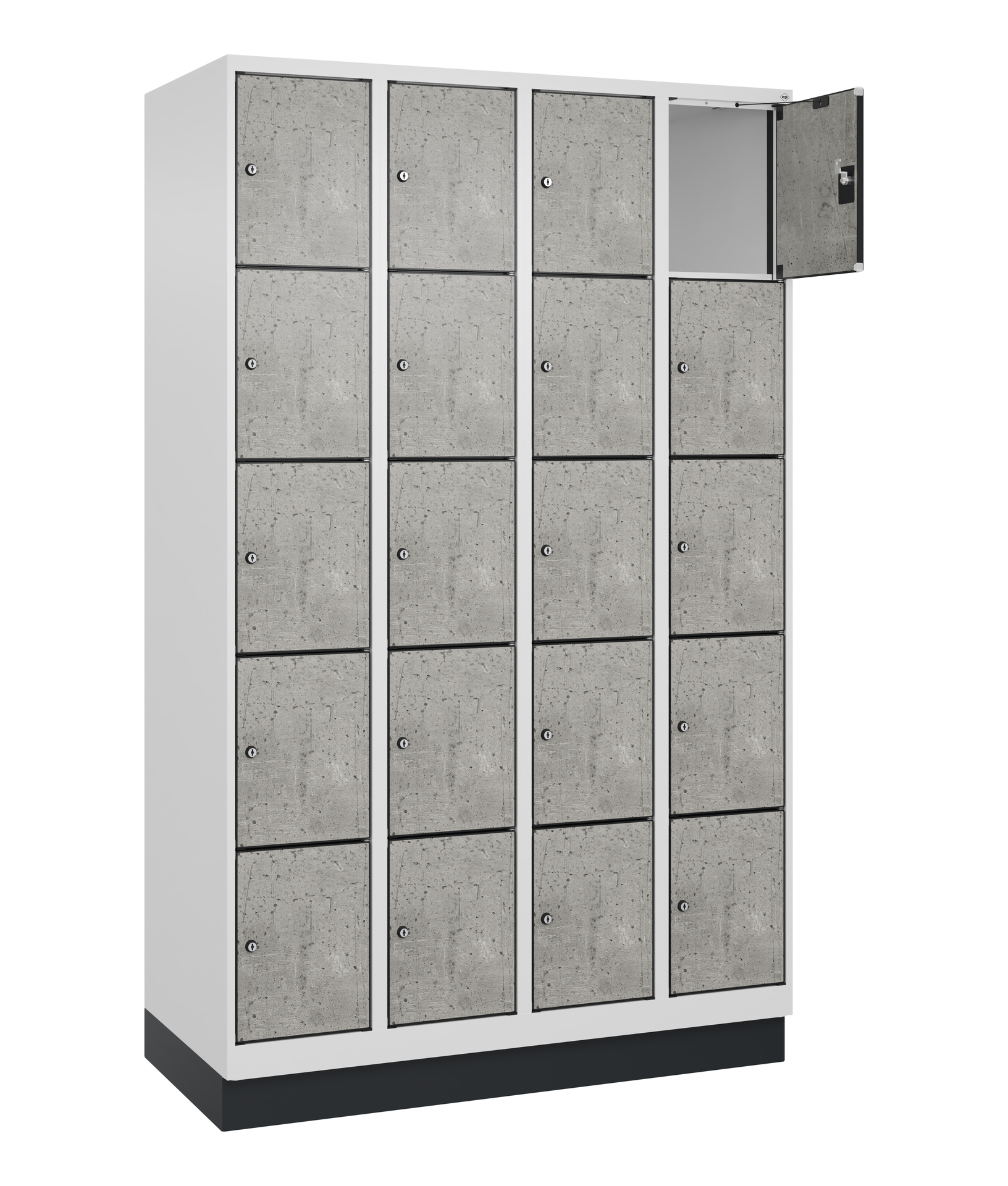 C+P Schlie�fachschrank Evolo PLUS, Sockel, 20 F�cher, 1950x1200x500mm