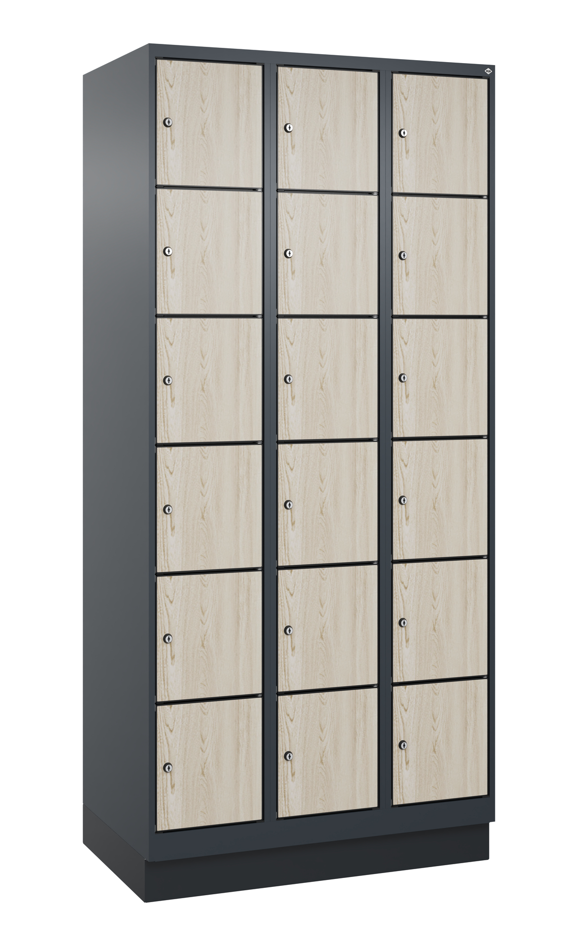 C+P Schlie�fachschrank Evolo PLUS, Sockel, 18 F�cher, 1950x900x500mm