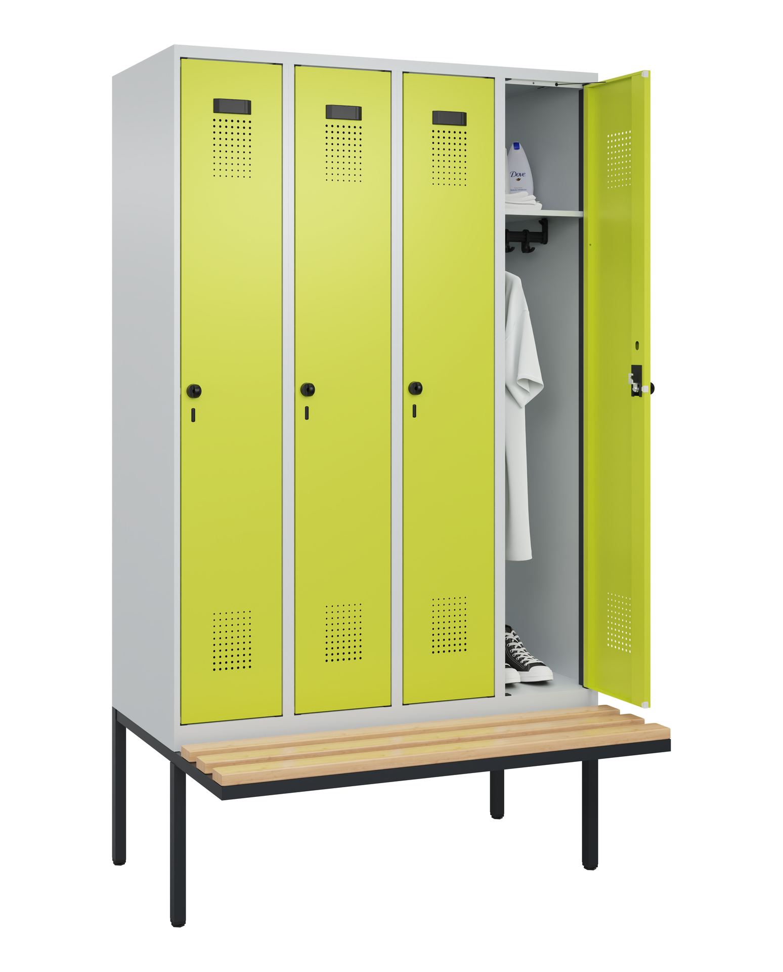 C+P Spind Evolo PLUS, Bank, 4 Abteile, 2120x1200x8