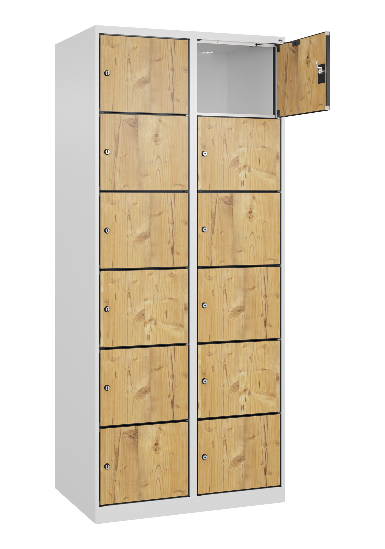 C+P Schlie�fachschrank Evolo PLUS, 12 F�cher, 1850x800x500mm