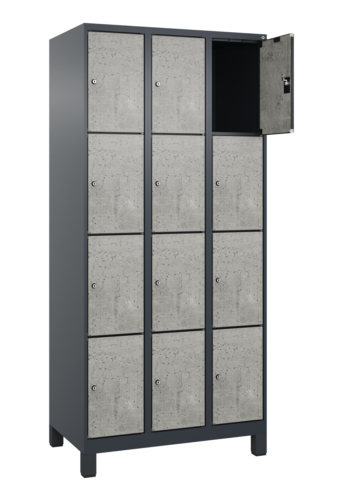 C+P Schlie�fachschrank Evolo PLUS, F��e, 12 F�cher, 1950x900x500mm
