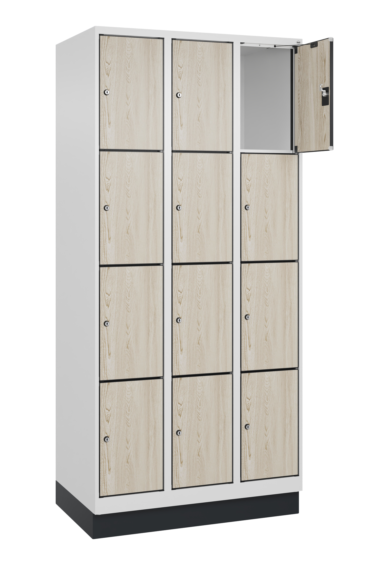 C+P Schlie�fachschrank Evolo PLUS, Sockel, 12 F�cher, 1950x900x500mm