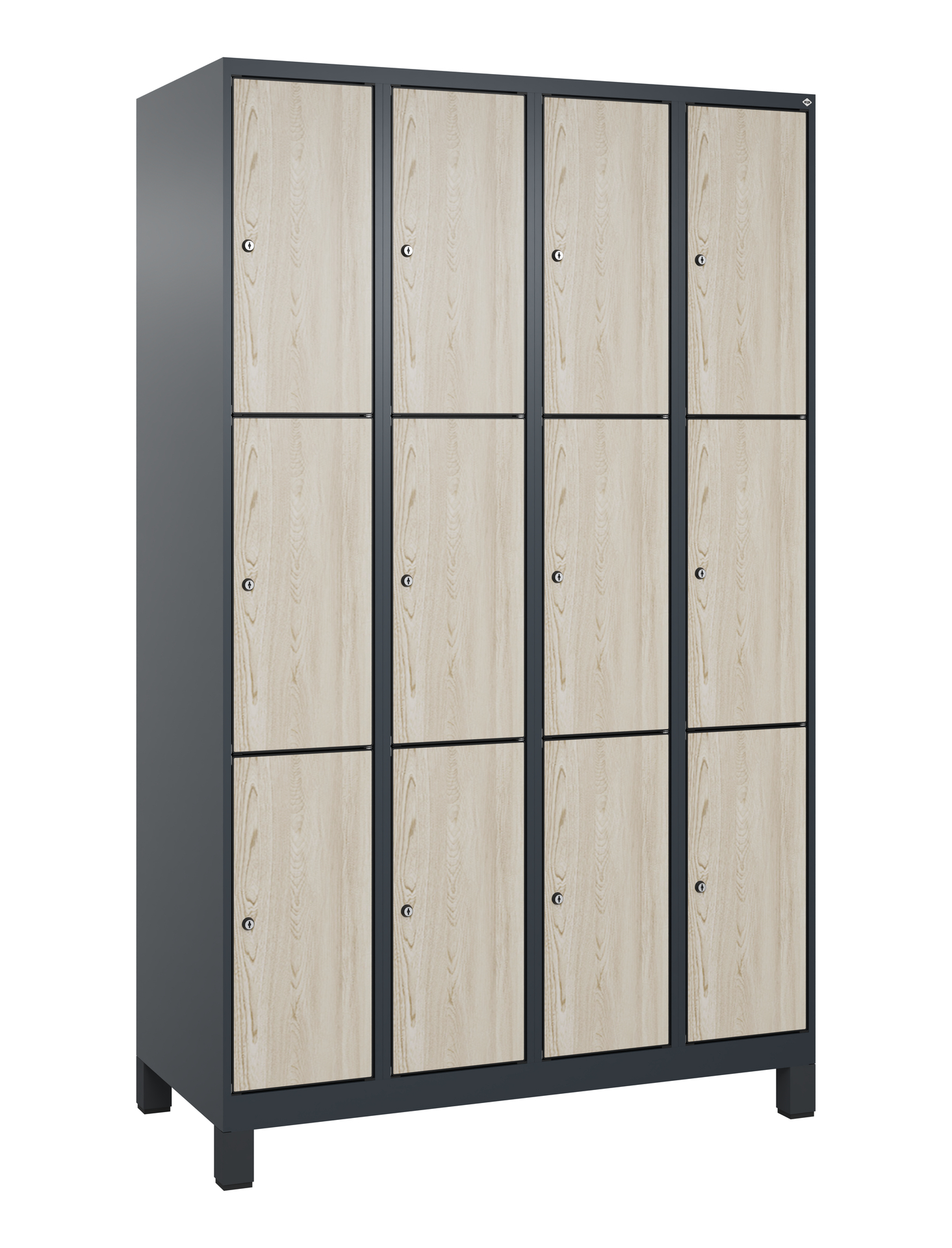 C+P Schlie�fachschrank Evolo PLUS, F��e, 12 F�cher, 1950x1200x500mm