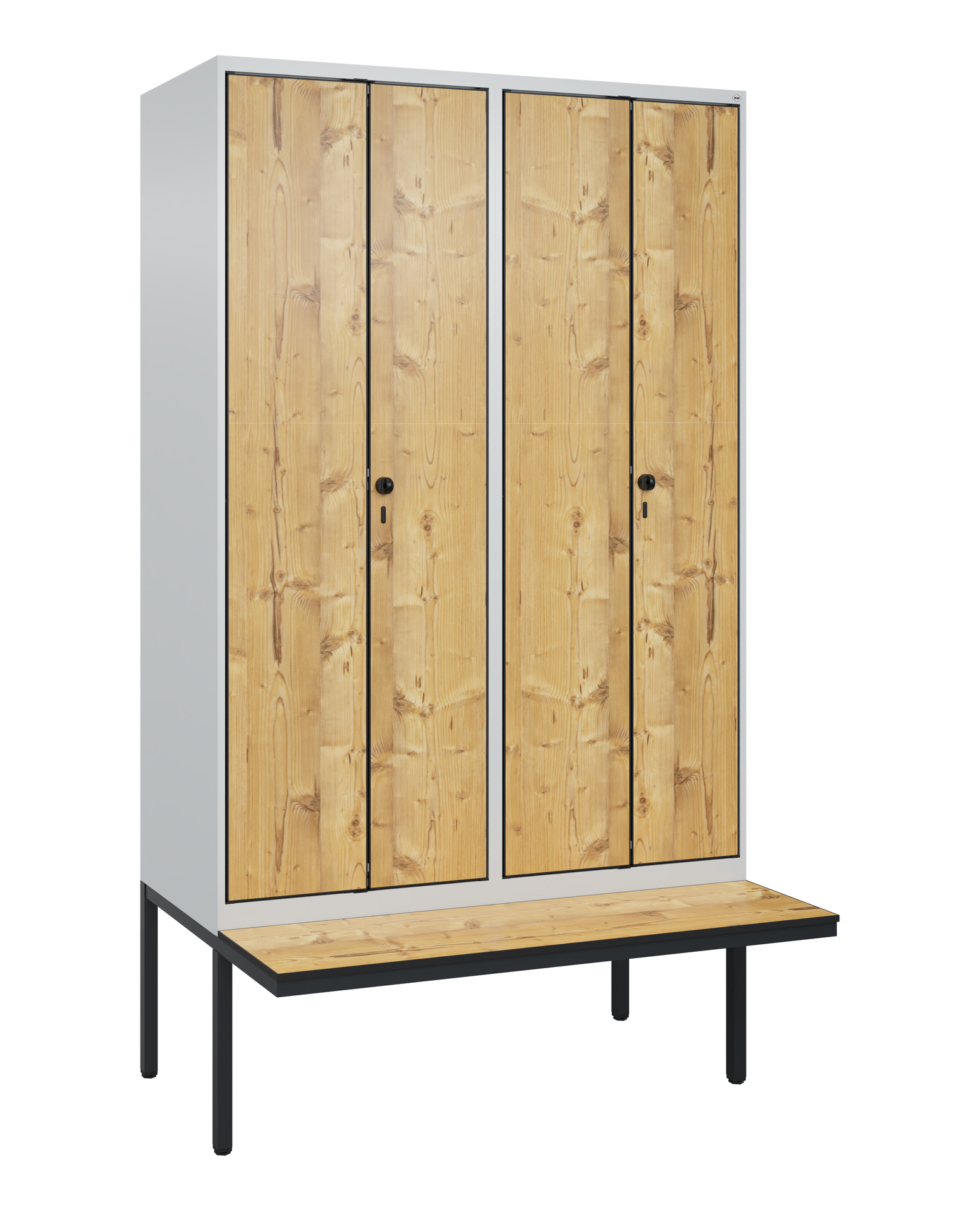 C+P Schwarz-Wei�-Spind Evolo PLUS, Bank, 4 Abteile, 2120x1200x815mm