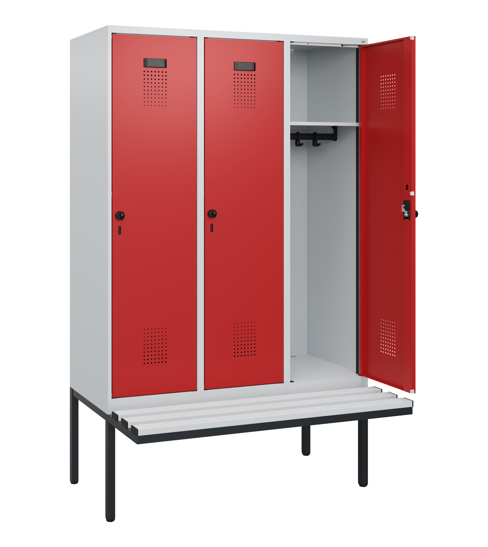C+P Spind Evolo PLUS, Bank, 3 Abteile, 1950x1200x8