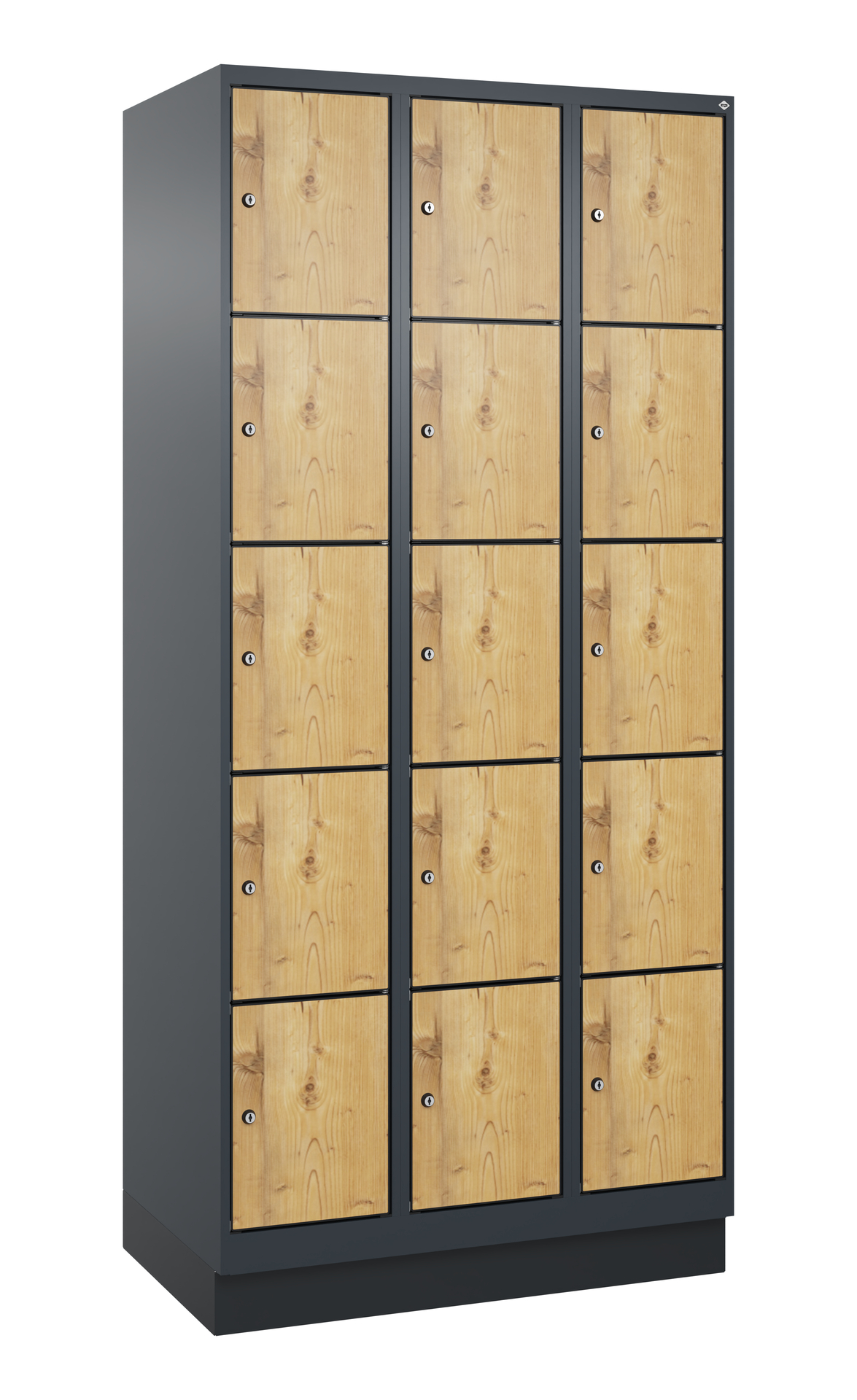 C+P Schlie�fachschrank Evolo PLUS, Sockel, 15 F�cher, 1950x900x500mm