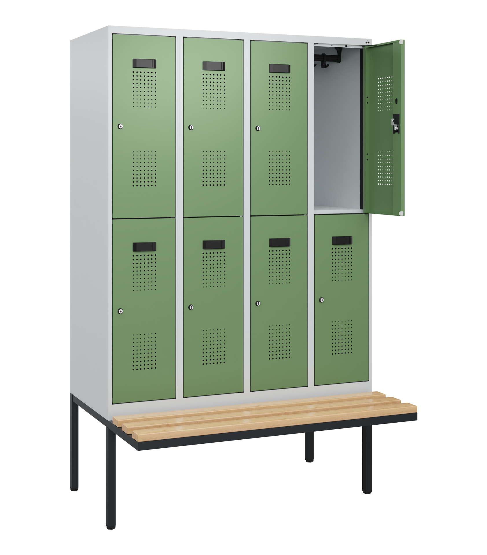 C+P Doppelstock-Spind Evolo PLUS, Bank, 8 Fächer, 