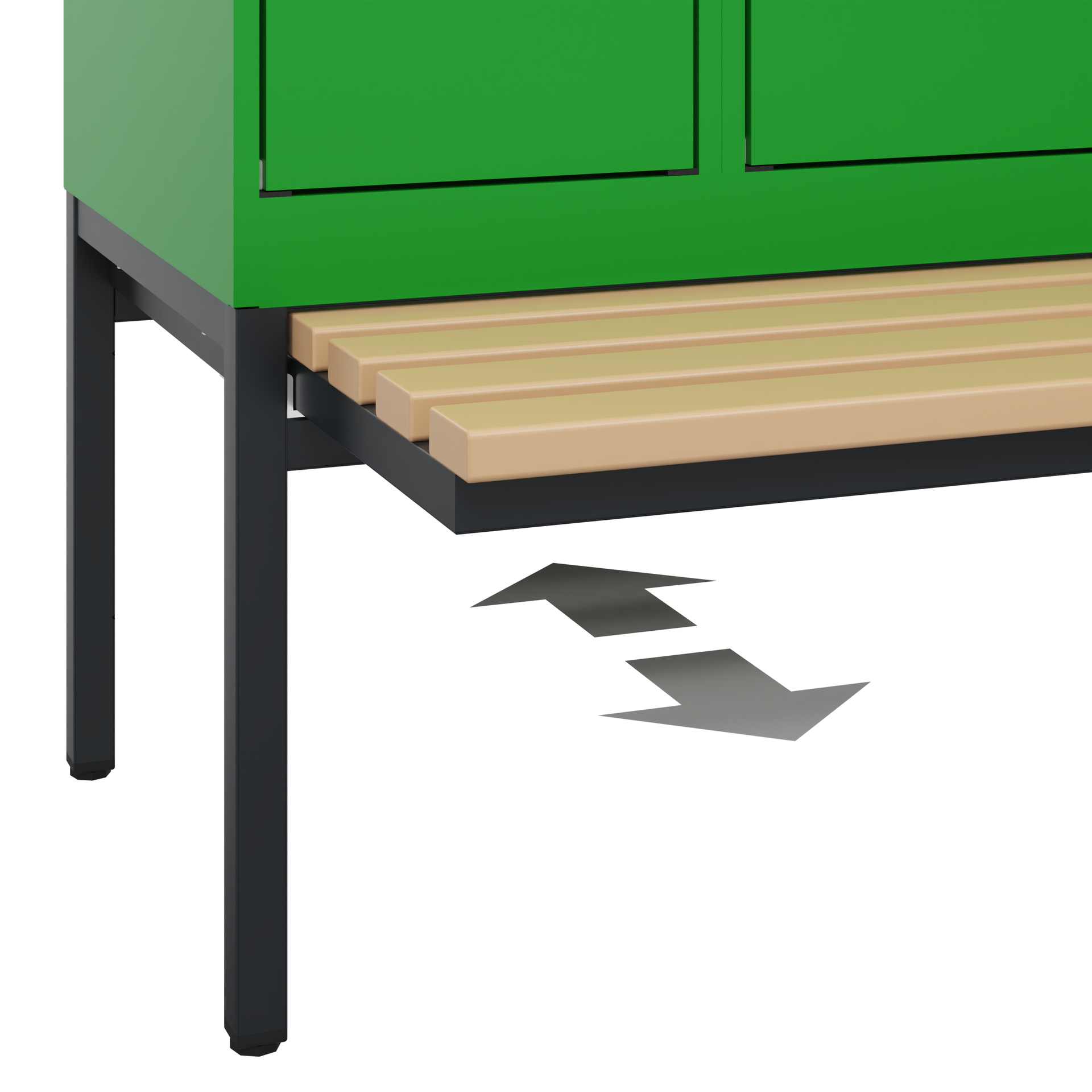 C+P Spind Evolo PLUS, Bank, 2 Abteile, 2120x600x815mm