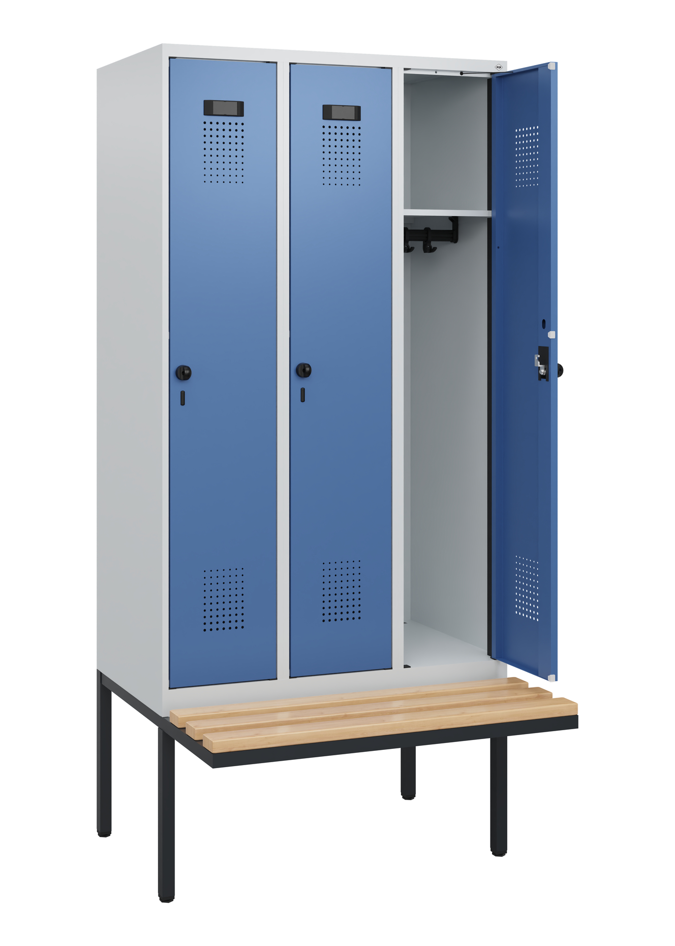 C+P Spind Evolo PLUS, Bank, 3 Abteile, 1950x900x81
