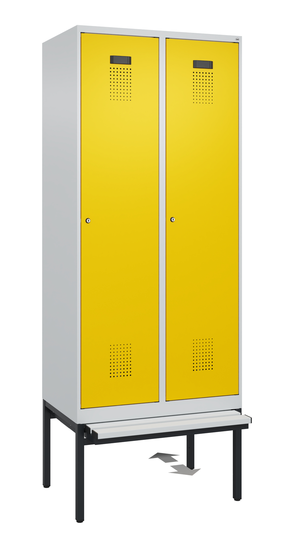 C+P Spind Evolo PLUS, Bank, 2 Abteile, 2120x800x815mm